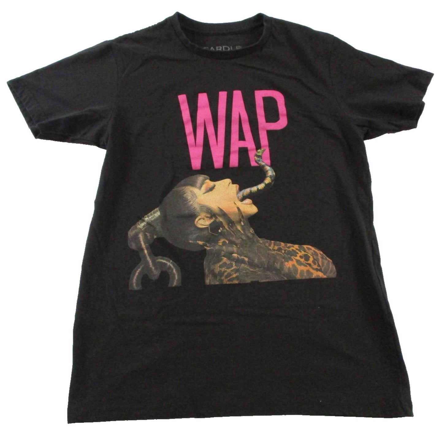Cardi B Wap Shirt Mens Medium Black Snake Hip Hop Rap Music Graphic Tee Preowned