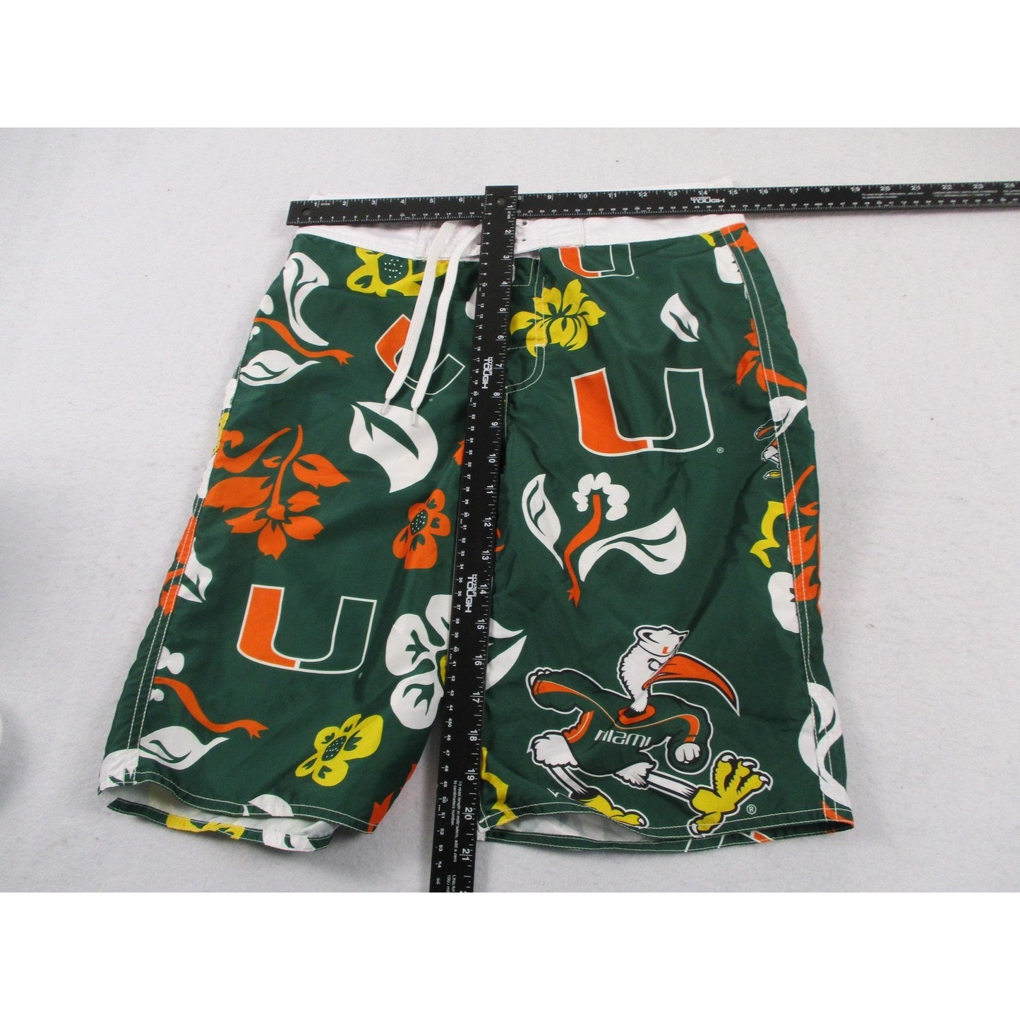 Miami Hurricanes Shorts Mens 30 Green Ncaa Football Wes And Willy Swim Trunks