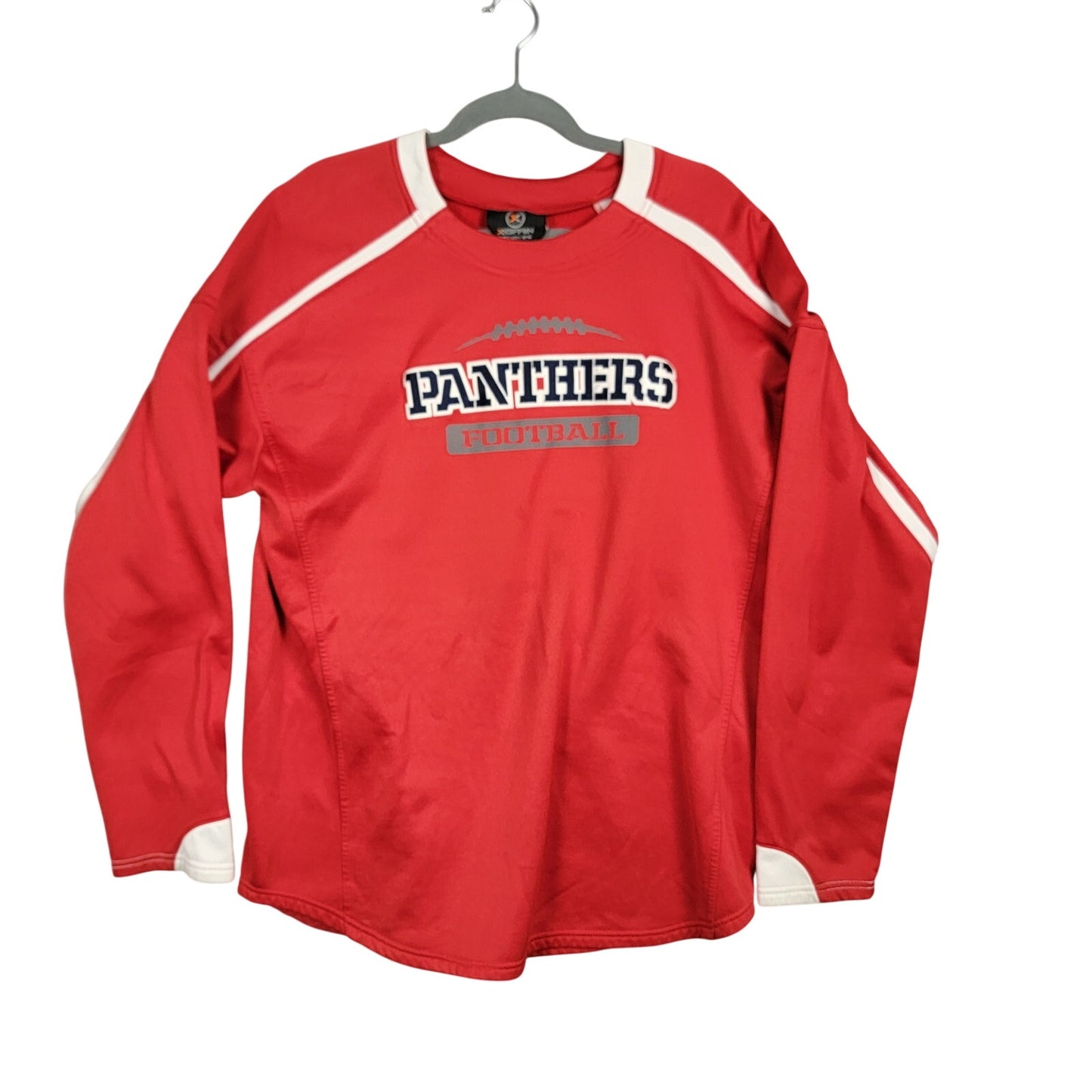 X Grain Panthers Football Shirt Mens XL Red Long Sleeve Warm Up Pullover Jersey0