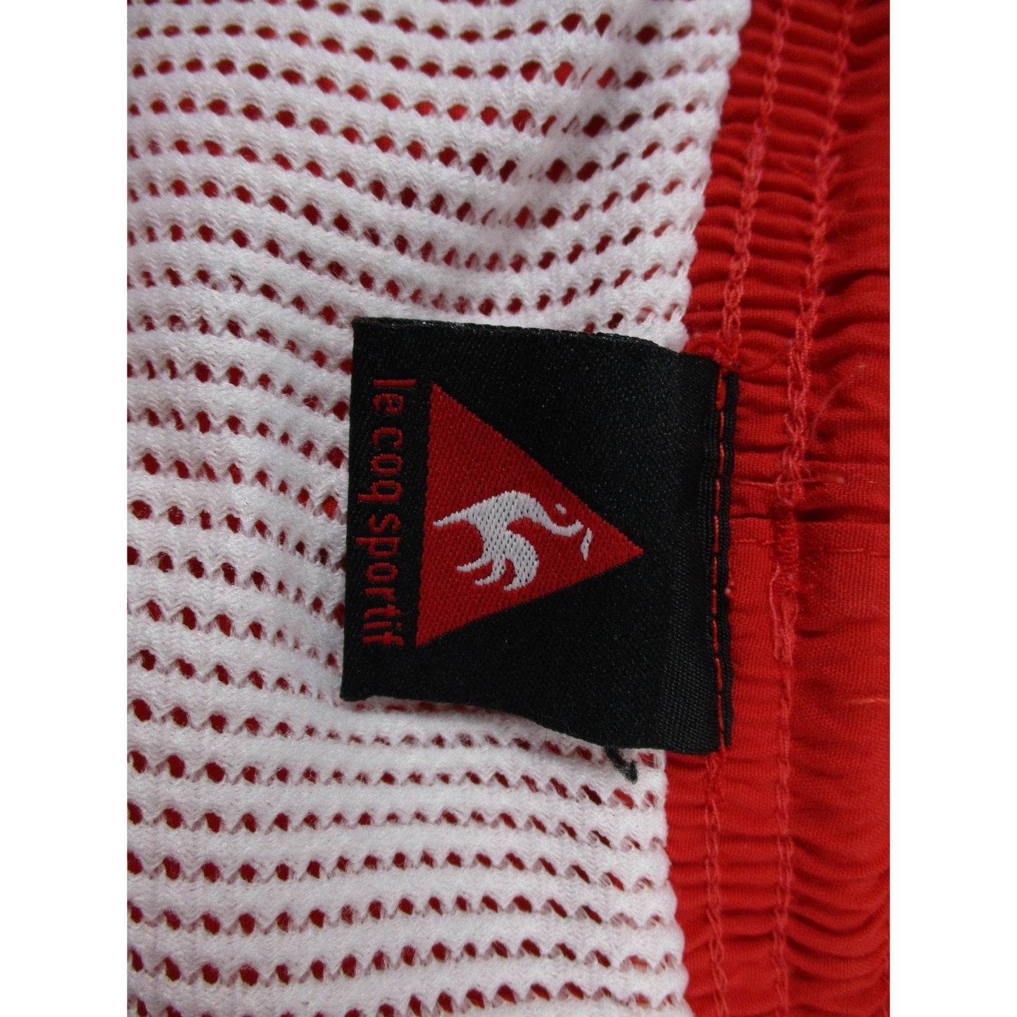 Le Coq Sportif Swim Trunks Men Size M Red Elastic Waist Mesh Lined Preowned 1727