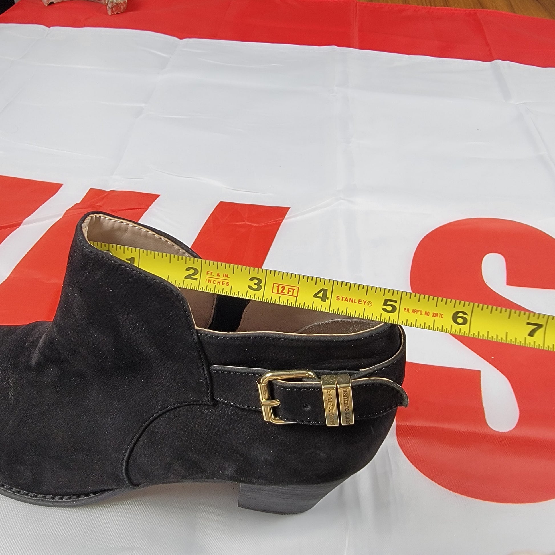 Juicy Couture Black Label Suede Ankle Boots Buckle Zip Womens 11 Preowned9