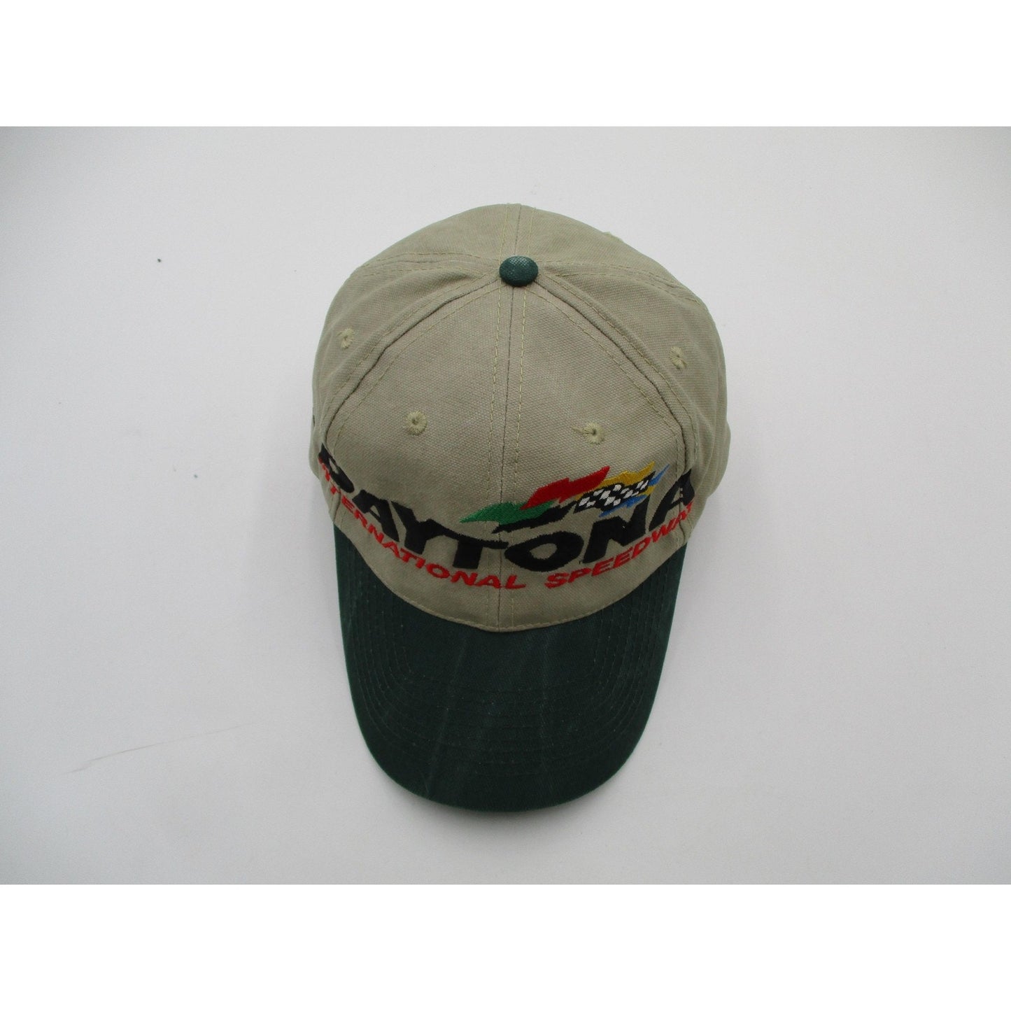 Daytona International Speedway Hat Cap Strap Back One Size Beige Nascar Headshot