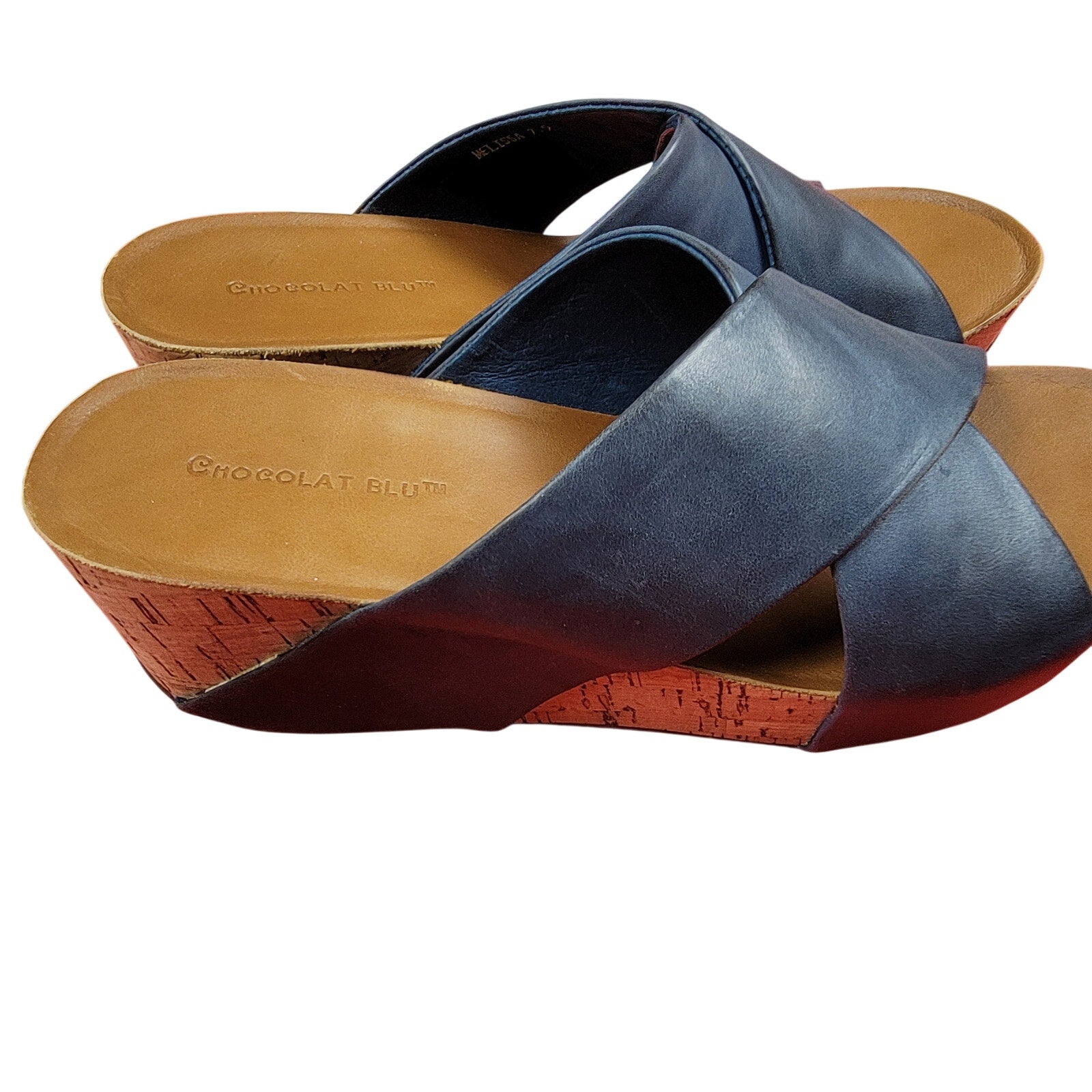Chocolat Blu Wedge new in the box. Navy Size 7.5.1