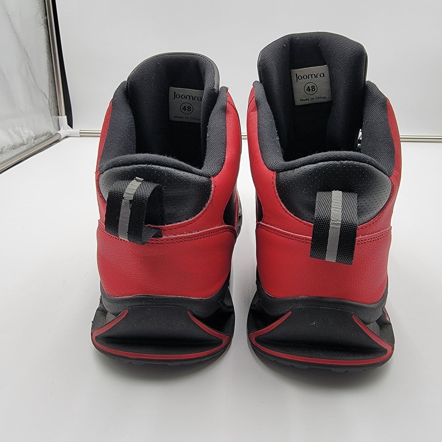 Joomra High Top Sneaker Red Black Mens Size 14 EU 48 Basketball Athletic Used 973