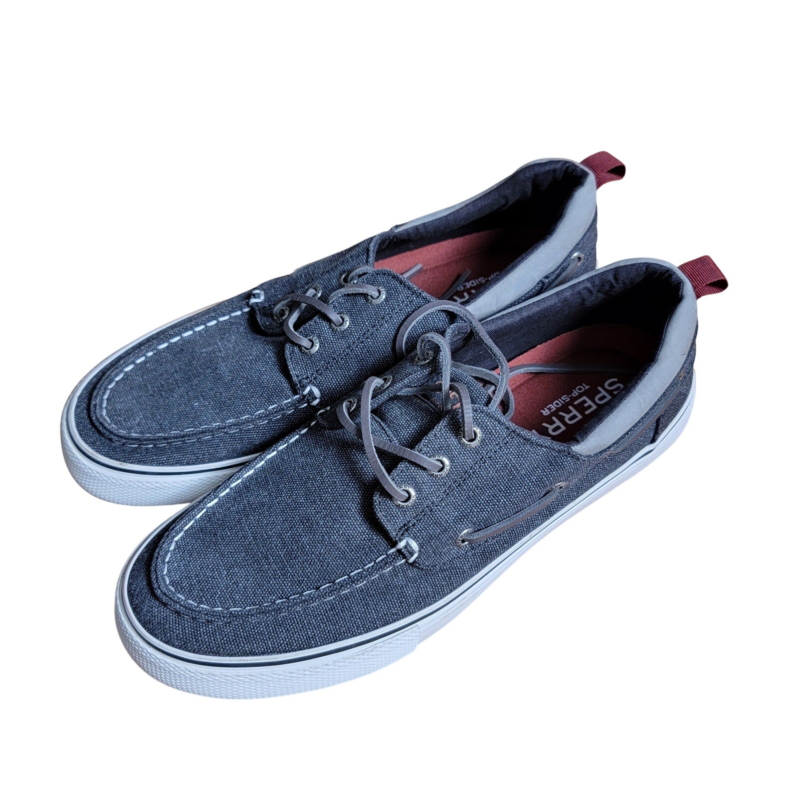 Sperry Top-Sider Bahama 3-Eye Canvas Boat Shoe Charcoal Mens 10 STS23615 (0064)0
