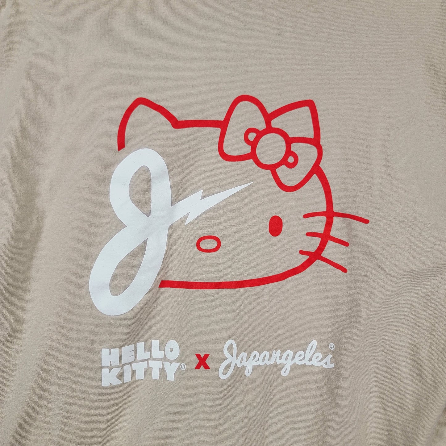 Hello Kitty x Japangeles Sanrio Collab Graphic Tee Cream Large Preowned3