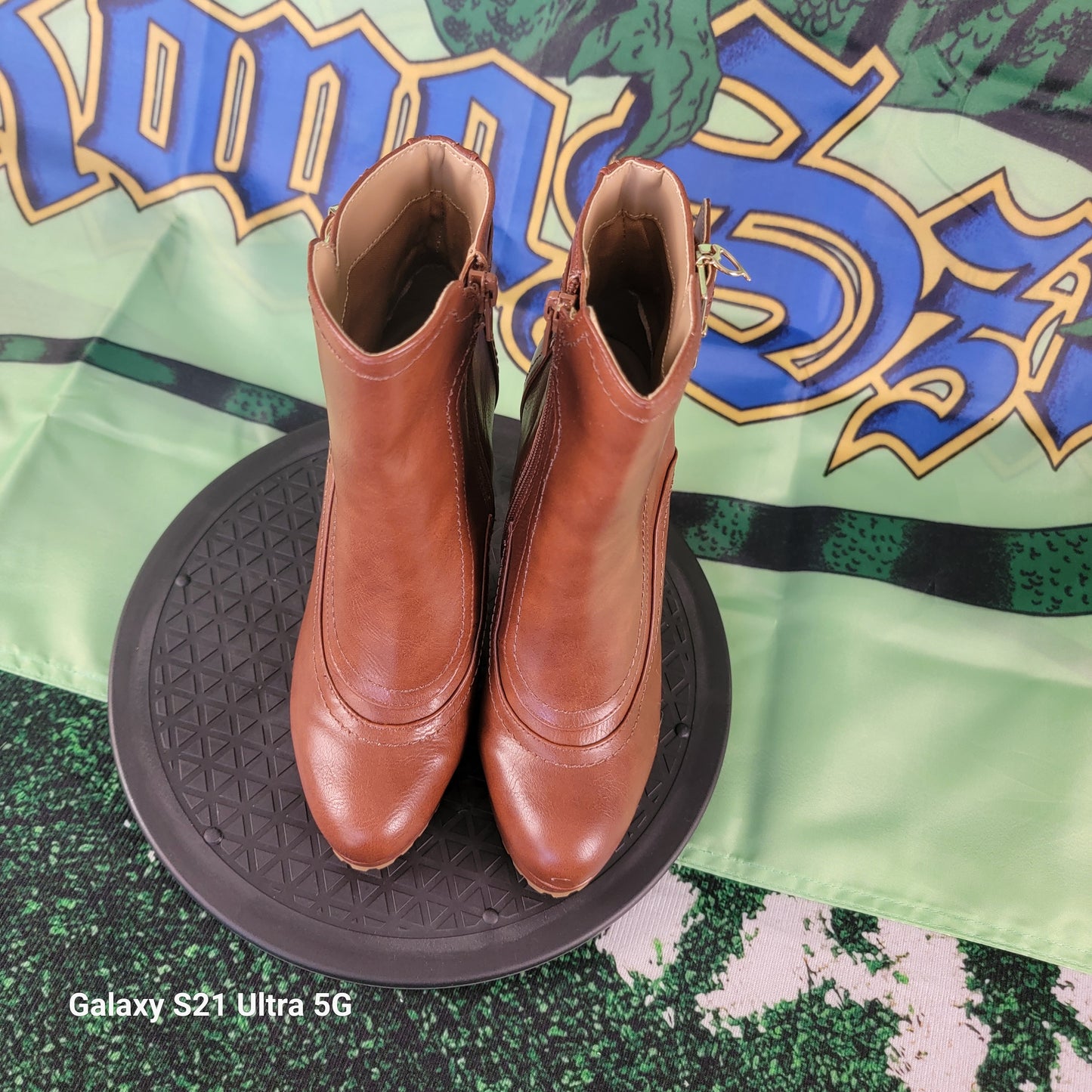 Thalia Sodi Platform Booties Womens 7 Cognac Brown Cara Lug Sole Heel Boots4