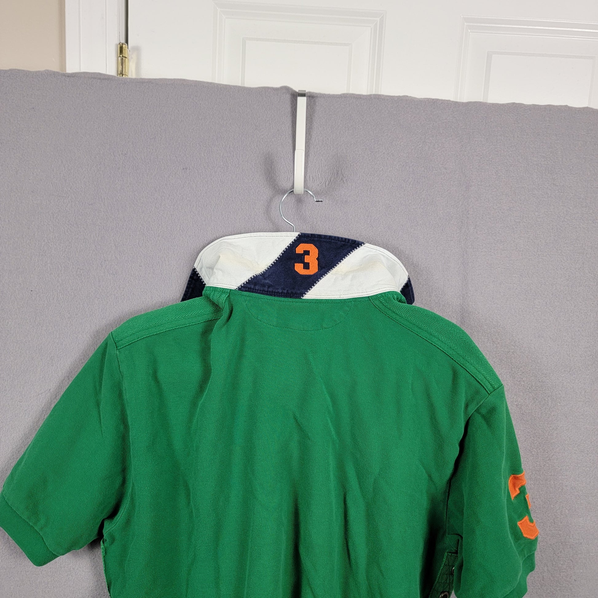 Polo Ralph Lauren Big Pony Shirt Mens L Green Navy Blue Orange Crest Polo Y2K11