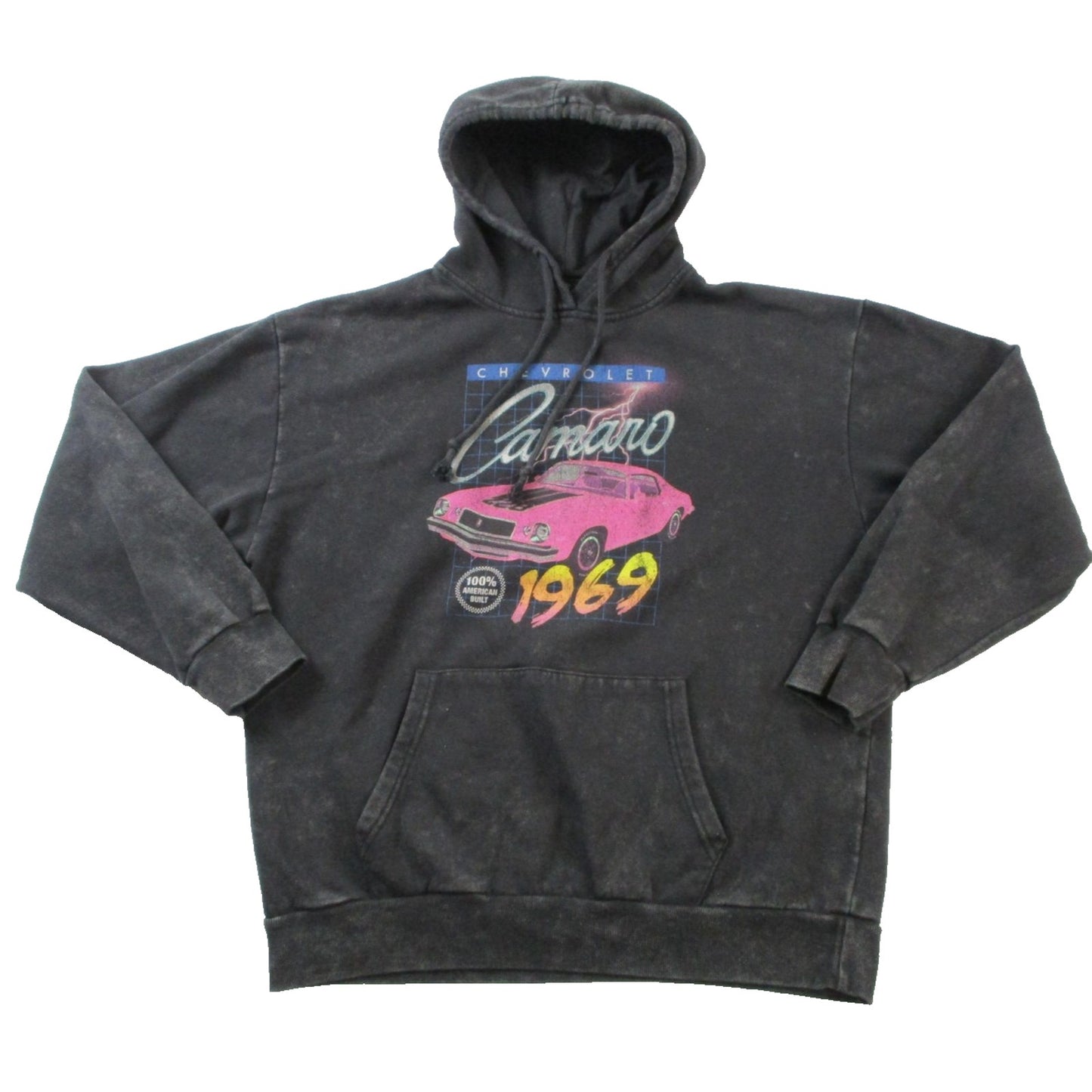Chemistry Hoodie Mens Large Black Fleece Sweatshirt "1969" Camaro Retro Graphic Pre-Owned