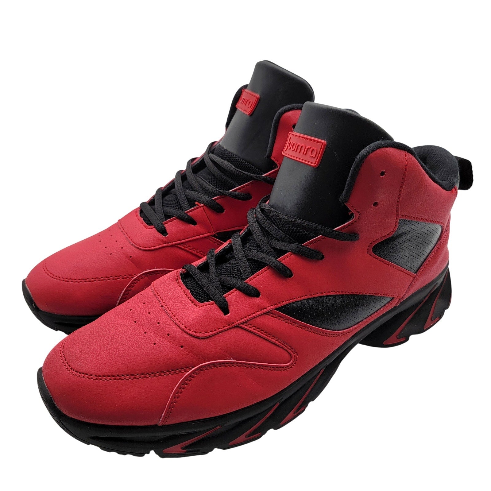 Joomra High Top Sneaker Red Black Mens Size 14 EU 48 Basketball Athletic Used 970