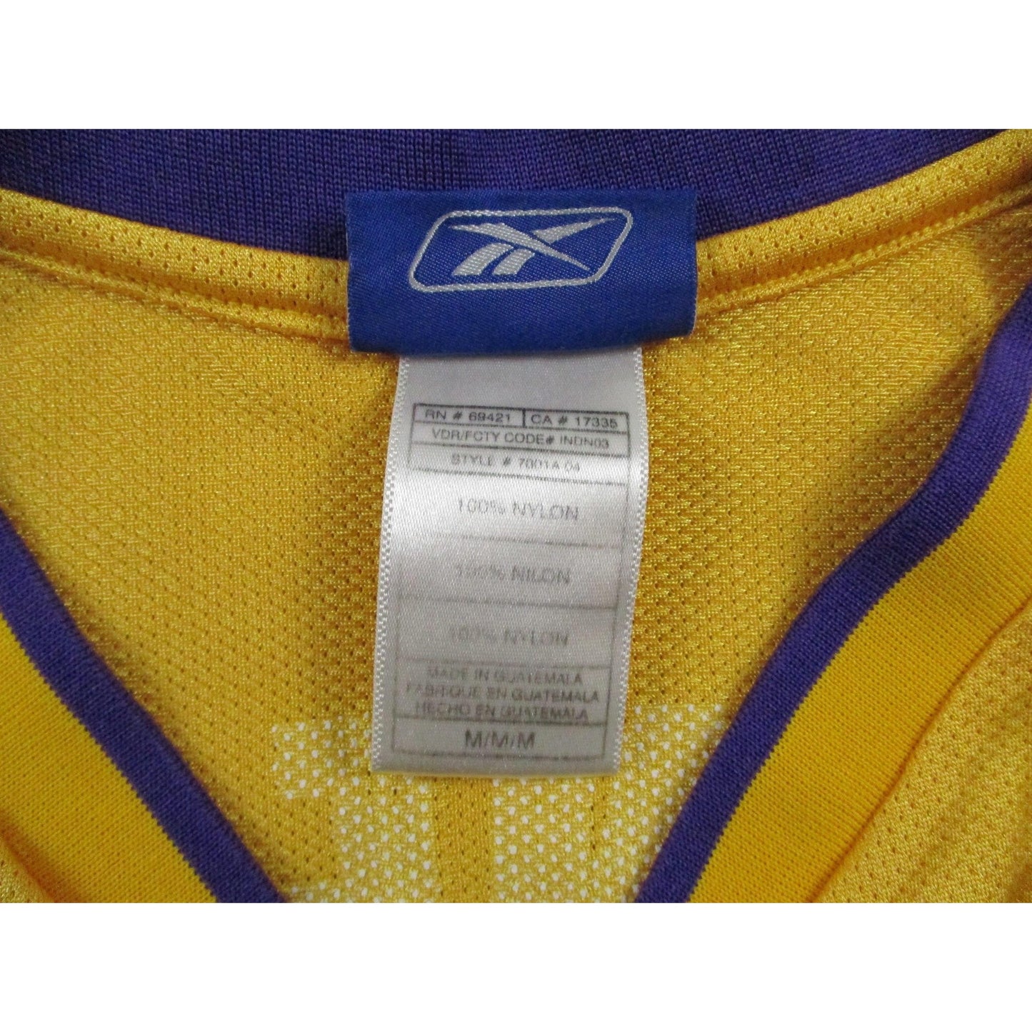 Los Angeles Lakers Jersey Mens Medium Gold Nba Shaquille Oneal 34 Reebok 1697