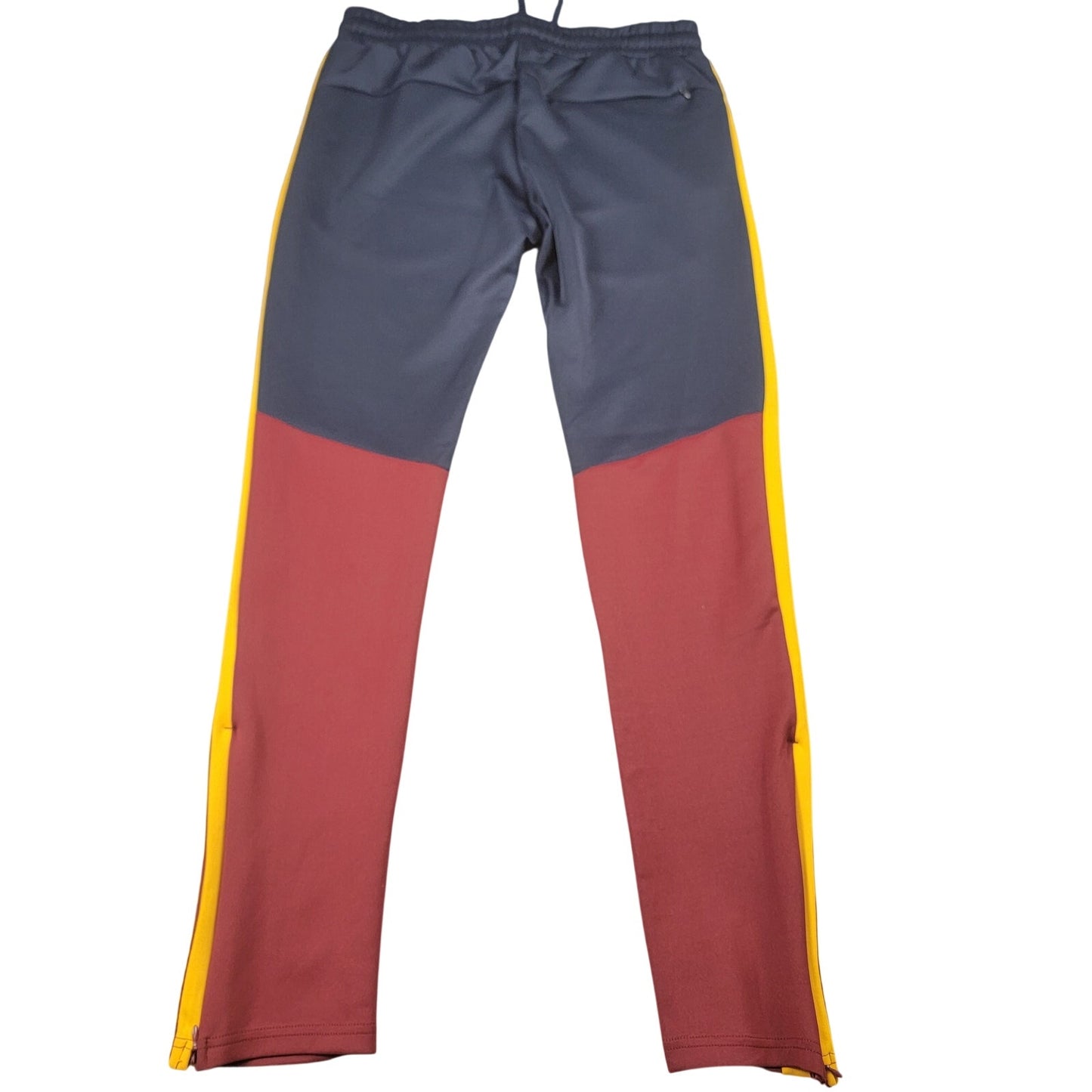 Royal Blue Mens Track Pants Medium Navy Burgundy Yellow Side Stripe NWT1