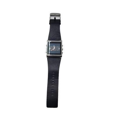 Fossil JR9454 Square Watch Black Dial Leather Strap Untested May Not Run0
