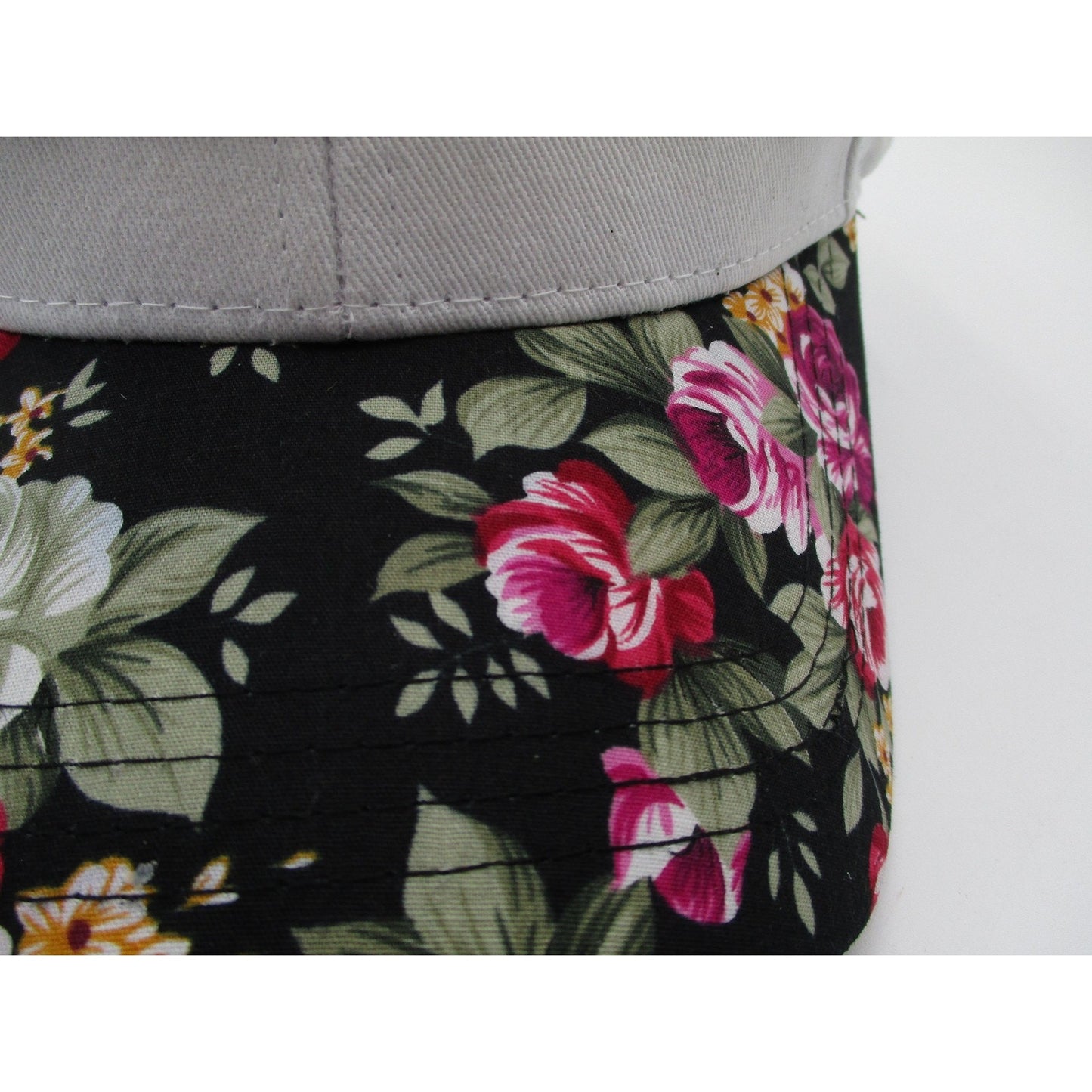 Mykonos Hat Cap Strap Back Mens One Size Floral Brim White Twill Karfil Greece Preowned