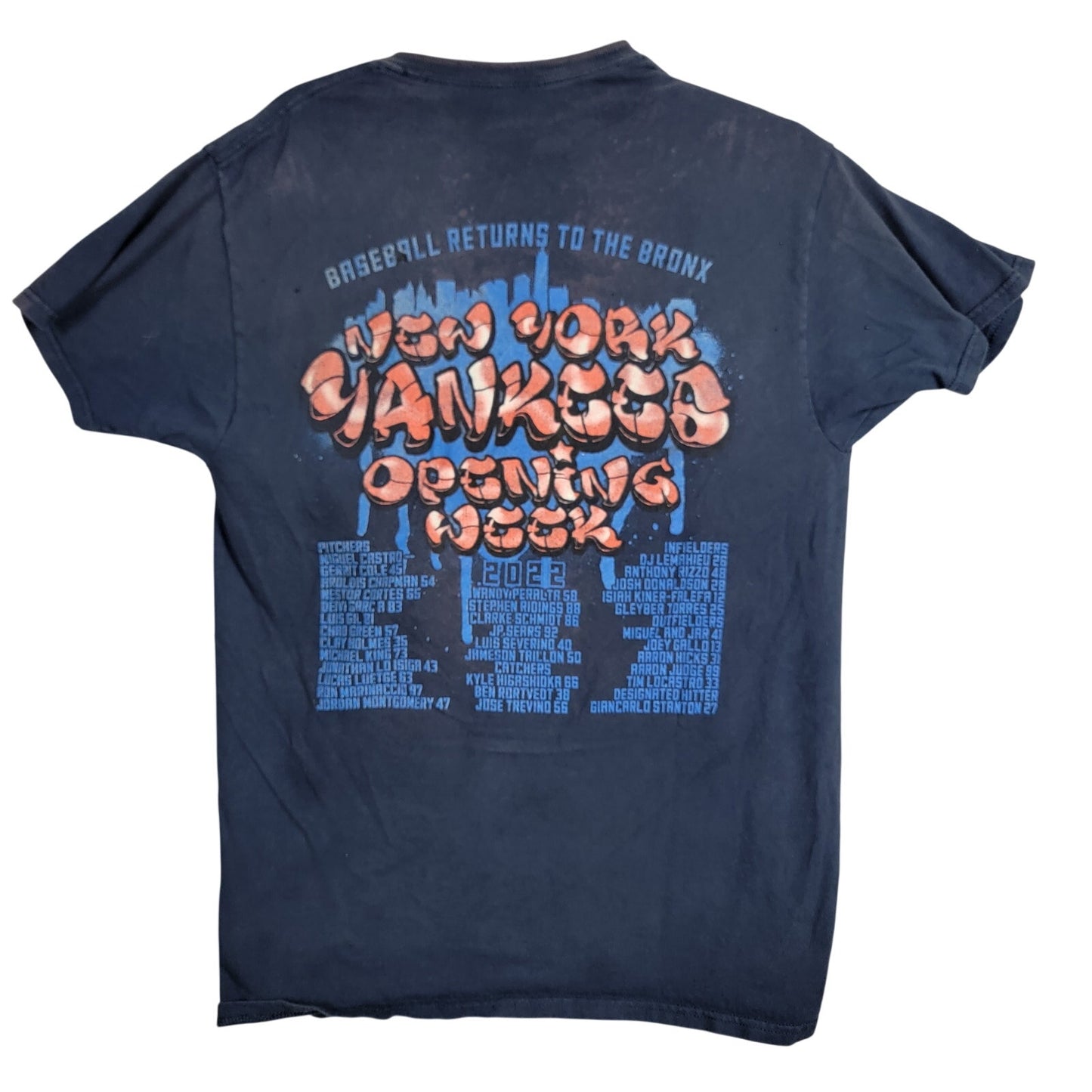 Yankees Opening Week 2022 T Shirt Adult M Navy Fruit Of The Loom Used1