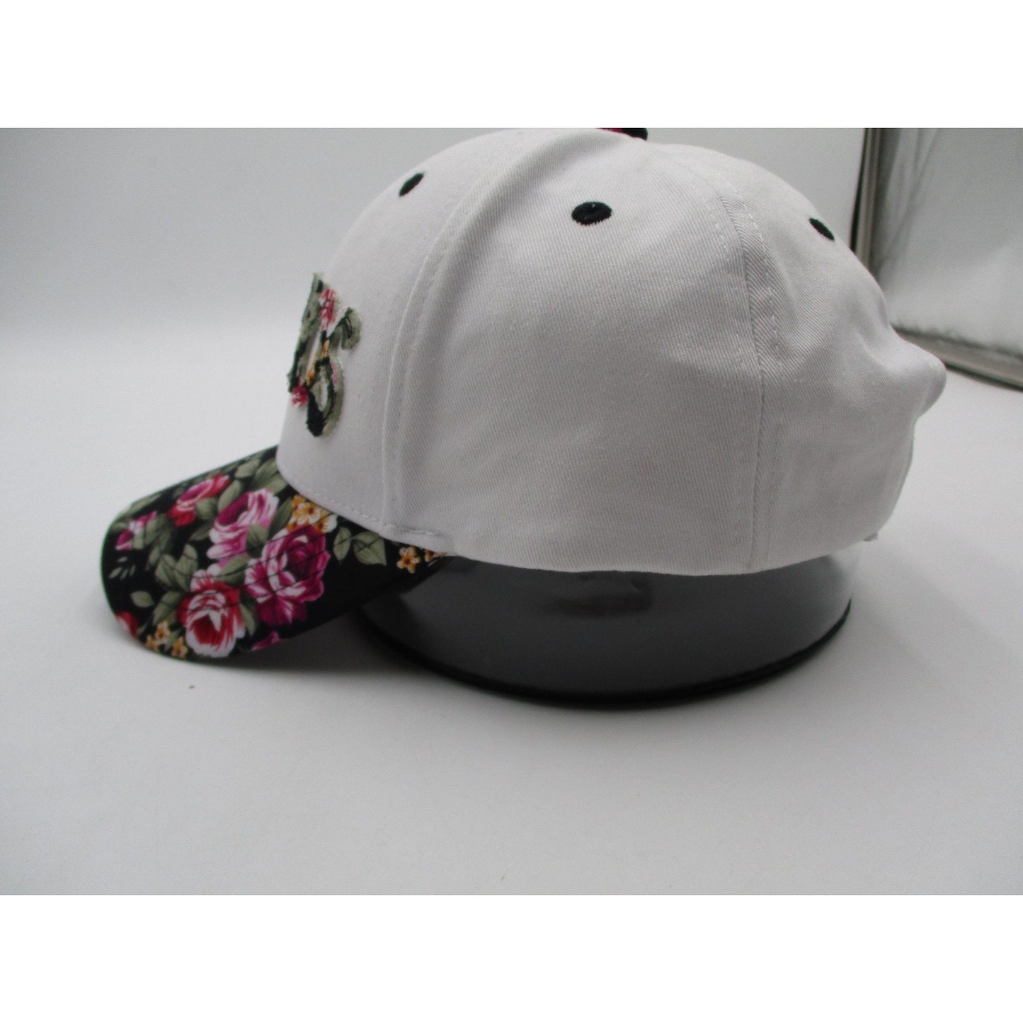 Mykonos Hat Cap Strap Back Mens One Size Floral Brim White Twill Karfil Greece Preowned
