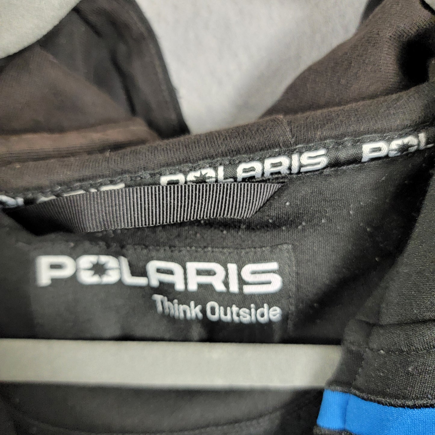 Polaris RZR Tech ORV Full Zip Hoodie Mens Medium Gray Black Blue Preowned 3124