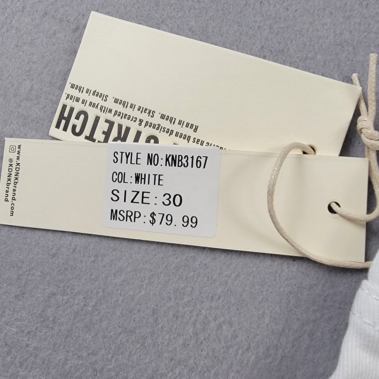 KDNK 1141411 White Moto Biker Skinny Tapered Jeans Men 30 NWT Comfort Stretch6