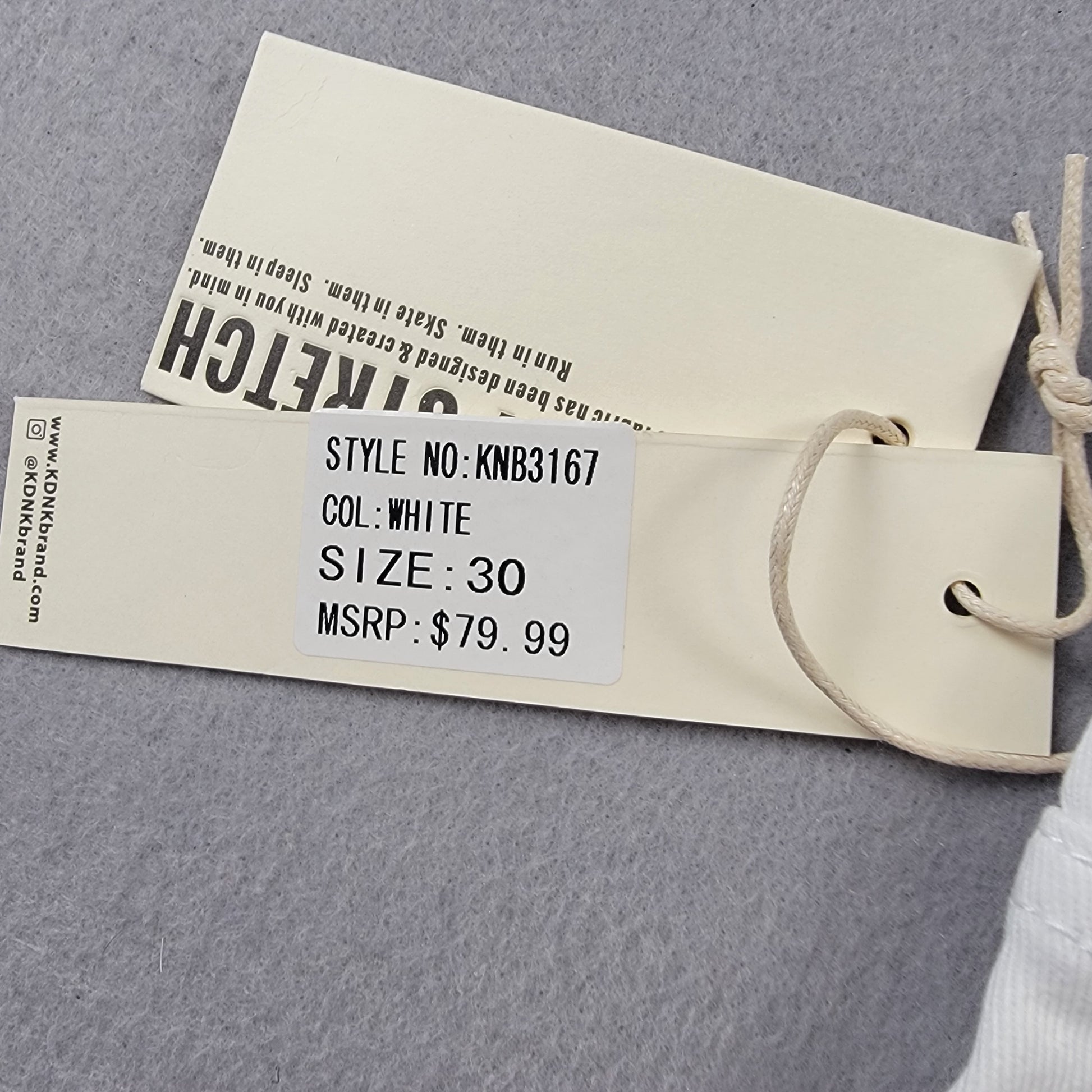 KDNK 1141411 White Moto Biker Skinny Tapered Jeans Men 30 NWT Comfort Stretch6
