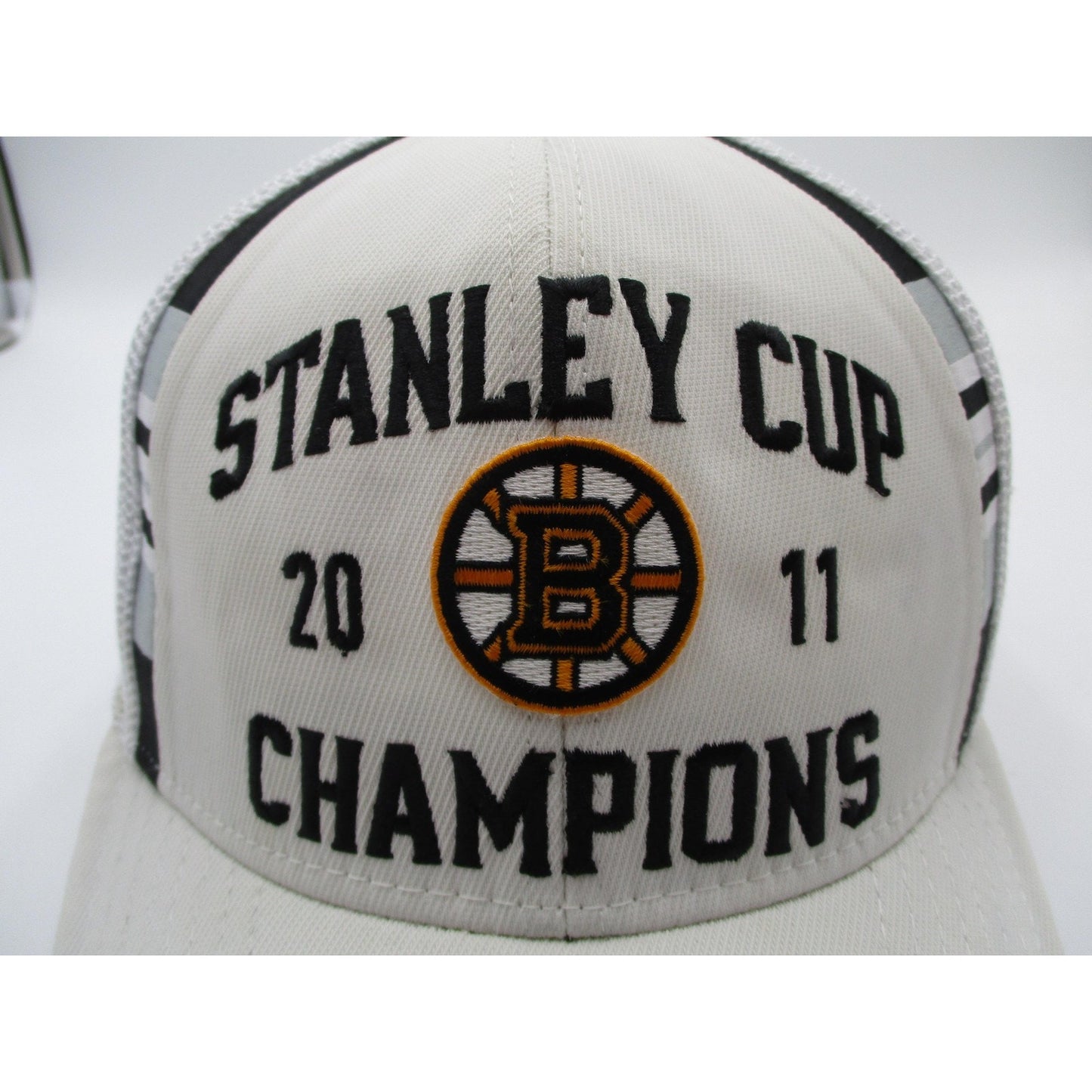 Boston Bruins Hat Cap Fitted One Size White Nhl Hockey Mens Stanley Cup Reebok