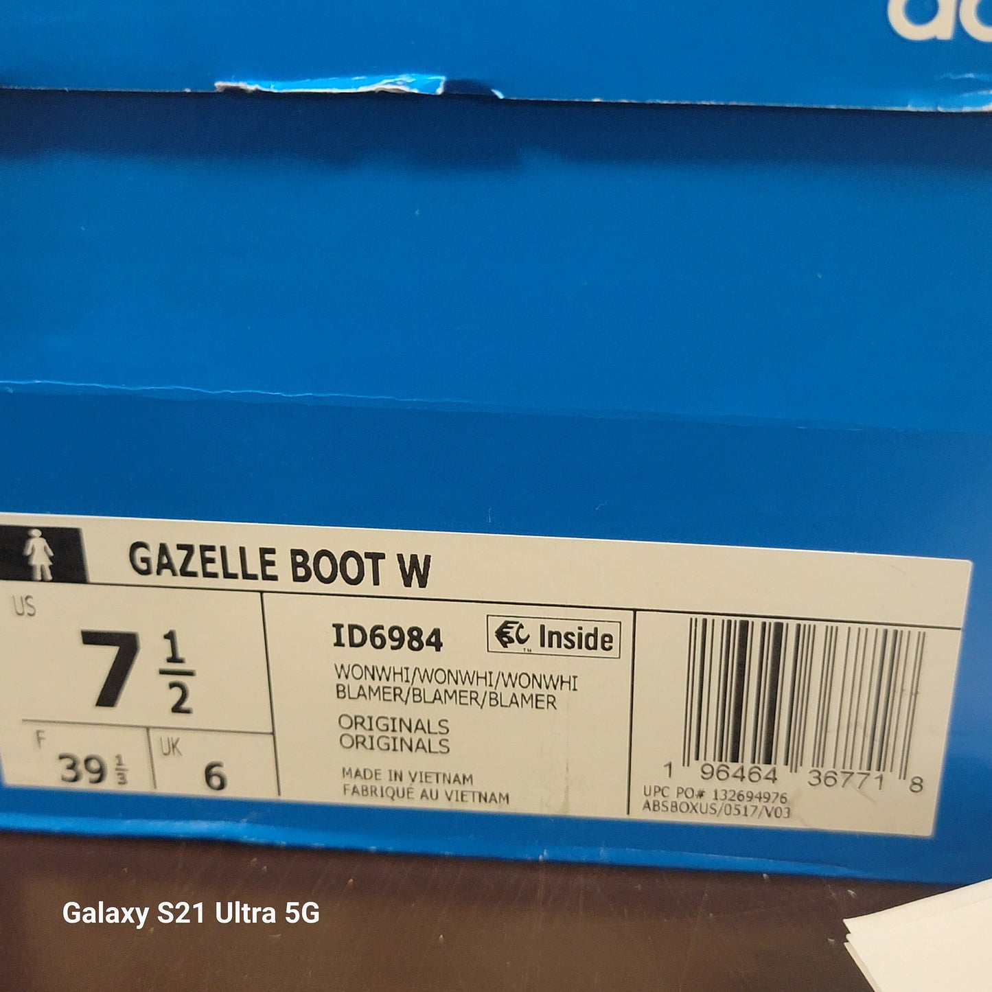 Adidas Originals Gazelle Boot W — Wonder White / Blamer — ID6984 — Women's NIB