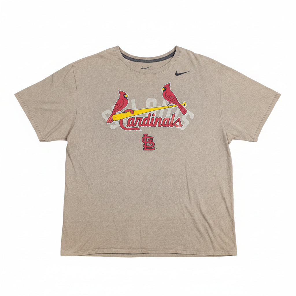 Vintage 2005 Nike St. Louis Cardinals Tee Tan Athletic Cut 3XL Preowned