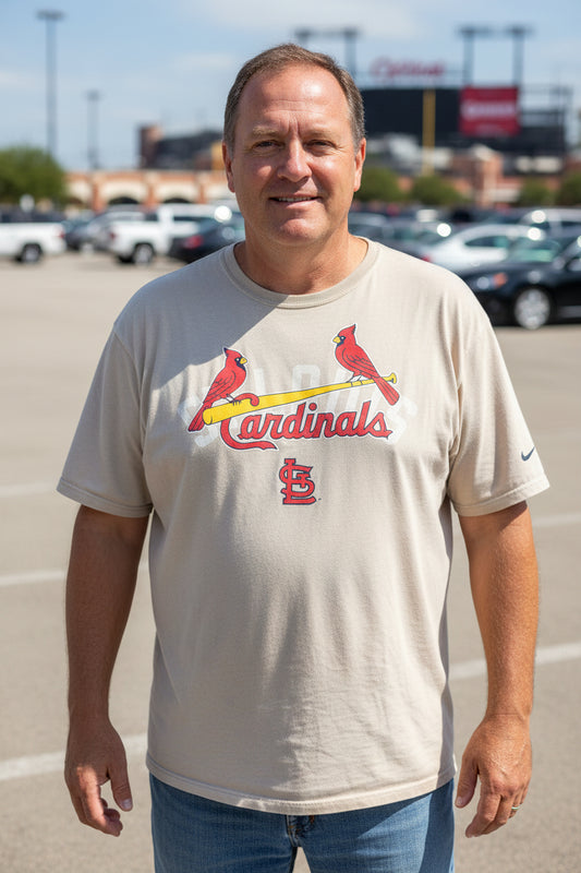 Vintage 2005 Nike St. Louis Cardinals Tee Tan Athletic Cut 3XL Preowned
