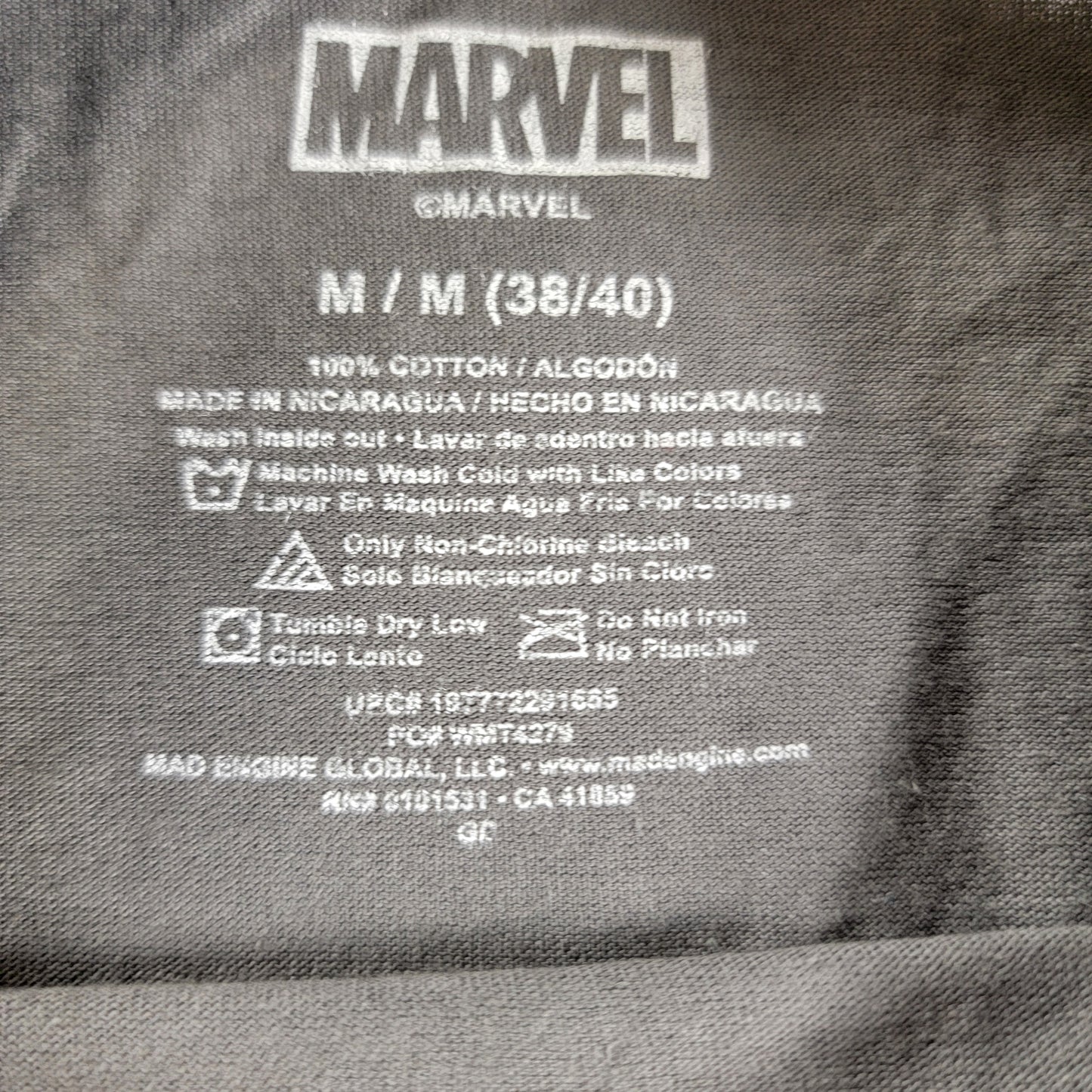 Marvel Venom City Aflame Graphic T-Shirt — Charcoal — Men's NWT