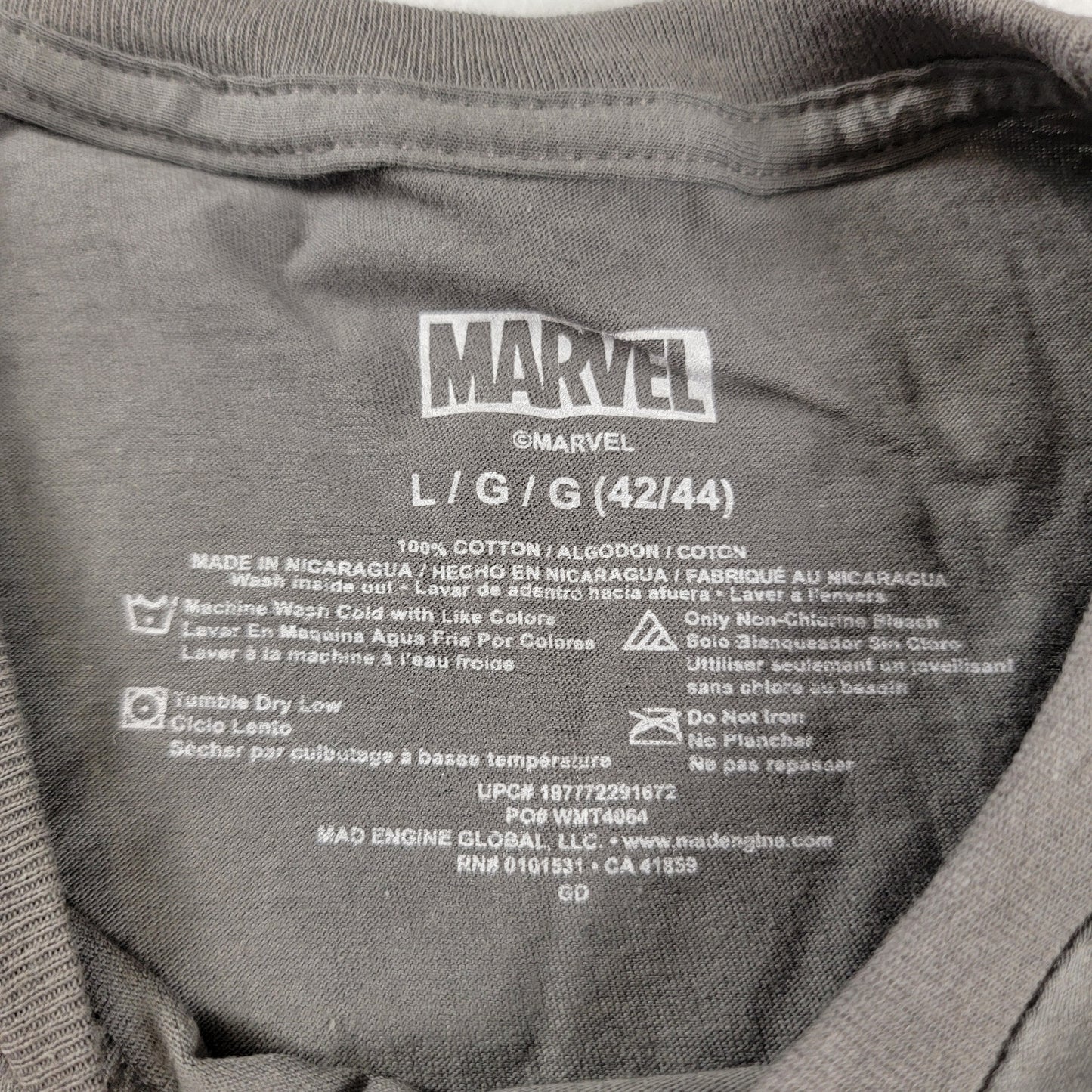 Marvel Venom City Aflame Graphic T-Shirt — Charcoal — Men's NWT
