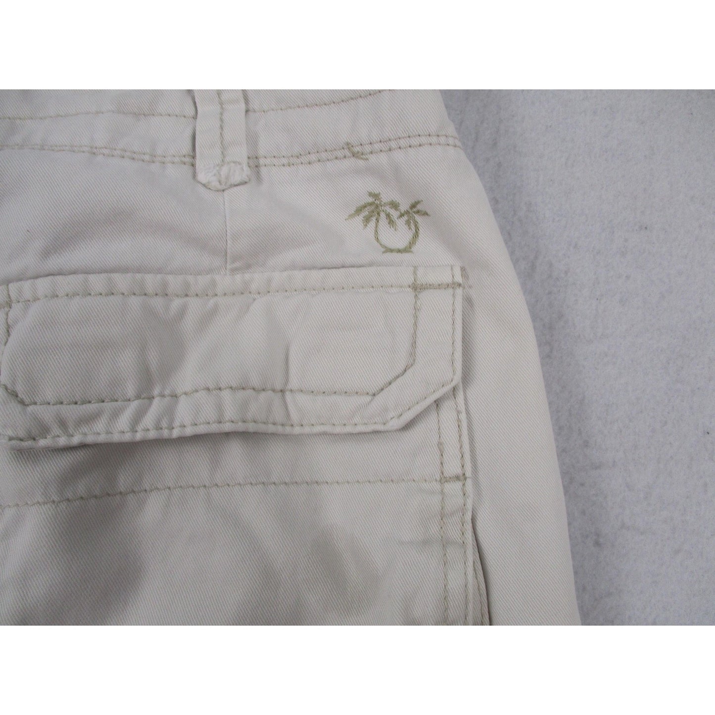 Unionbay Cargo Shorts Mens 30 White 11 Inseam Palm Tree Tropical Cotton Canvas