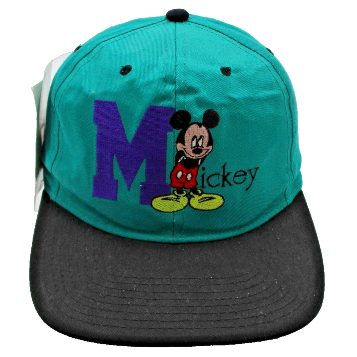 Vintage Mickey Unlimited Hat Cap Snap Back Mens One Size Green Mickey Mouse Nwt