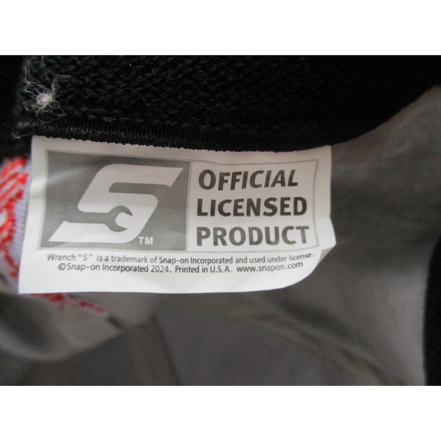Snap On Hat Cap Fitted Mens Xl Gray Black Red Embroidered Logo Baseball Twill
