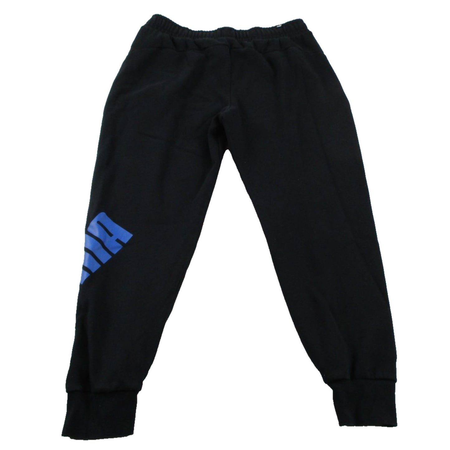 Puma Tracksuit Men Large Black Blue Logo Fleece Hoodie Jogger Sweatsuit Set 1690