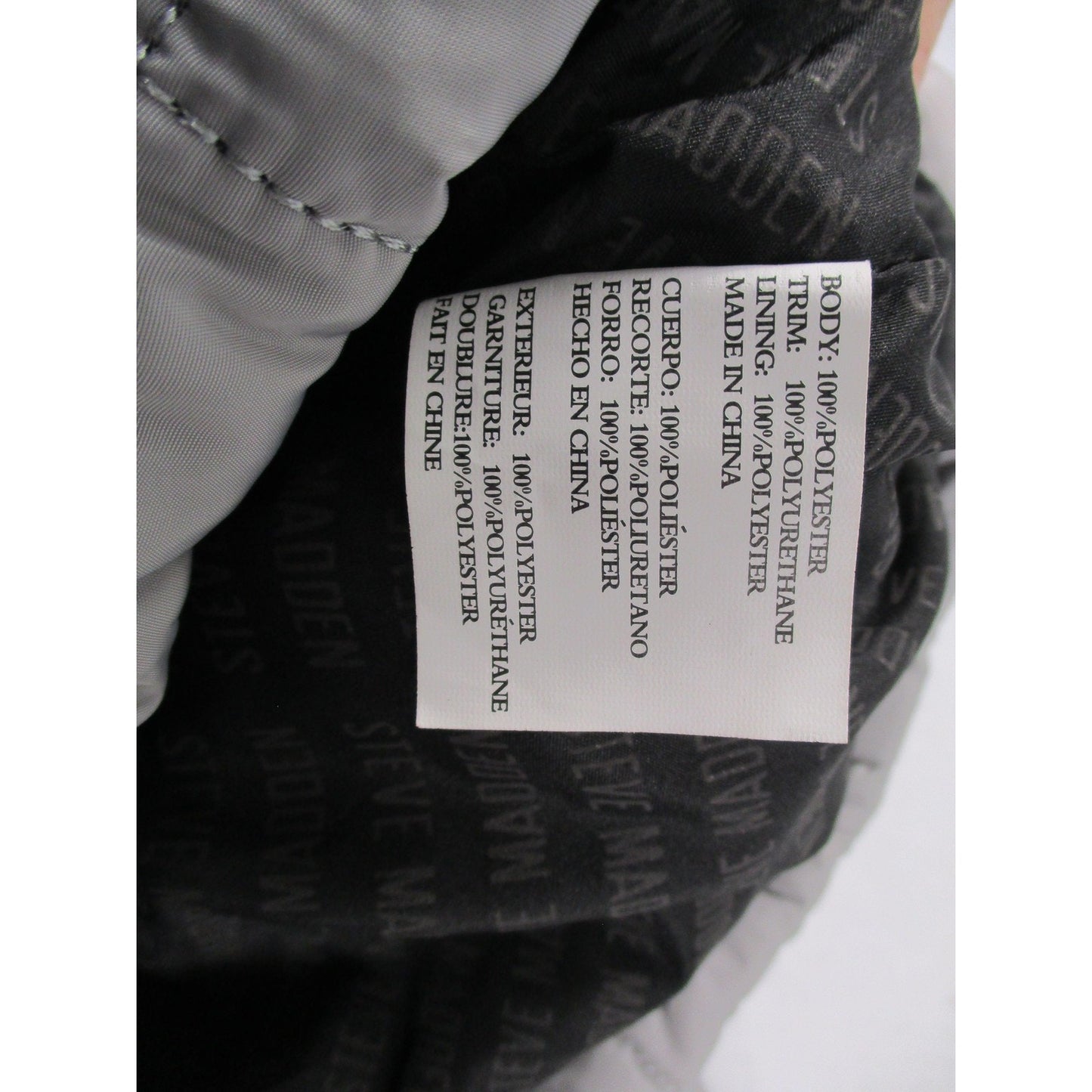 Steve Madden Backpack Womens Medium Gray Quilted Drawstring Travel Bag Pockets