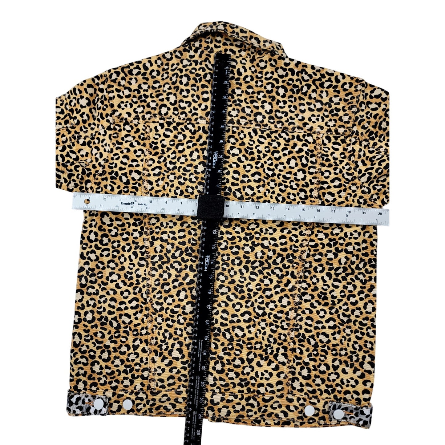 The Hideout Clothing Frosty Tropics Leopard Denim Jacket S NWT 200 Made 778-7823