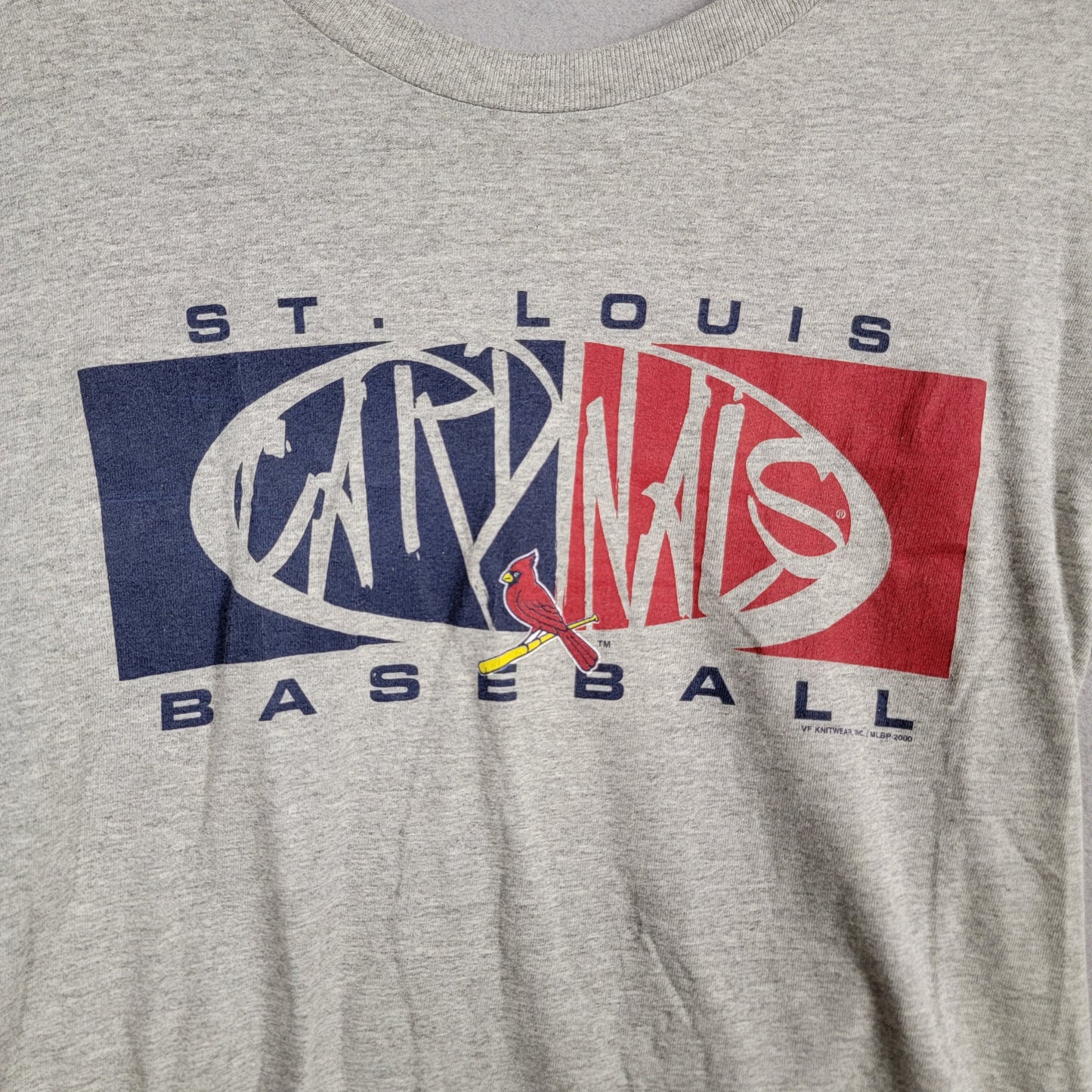 Vintage 2000's Y2K St Louis Cardinals Baseball Tee Tour Champ Gray Large2