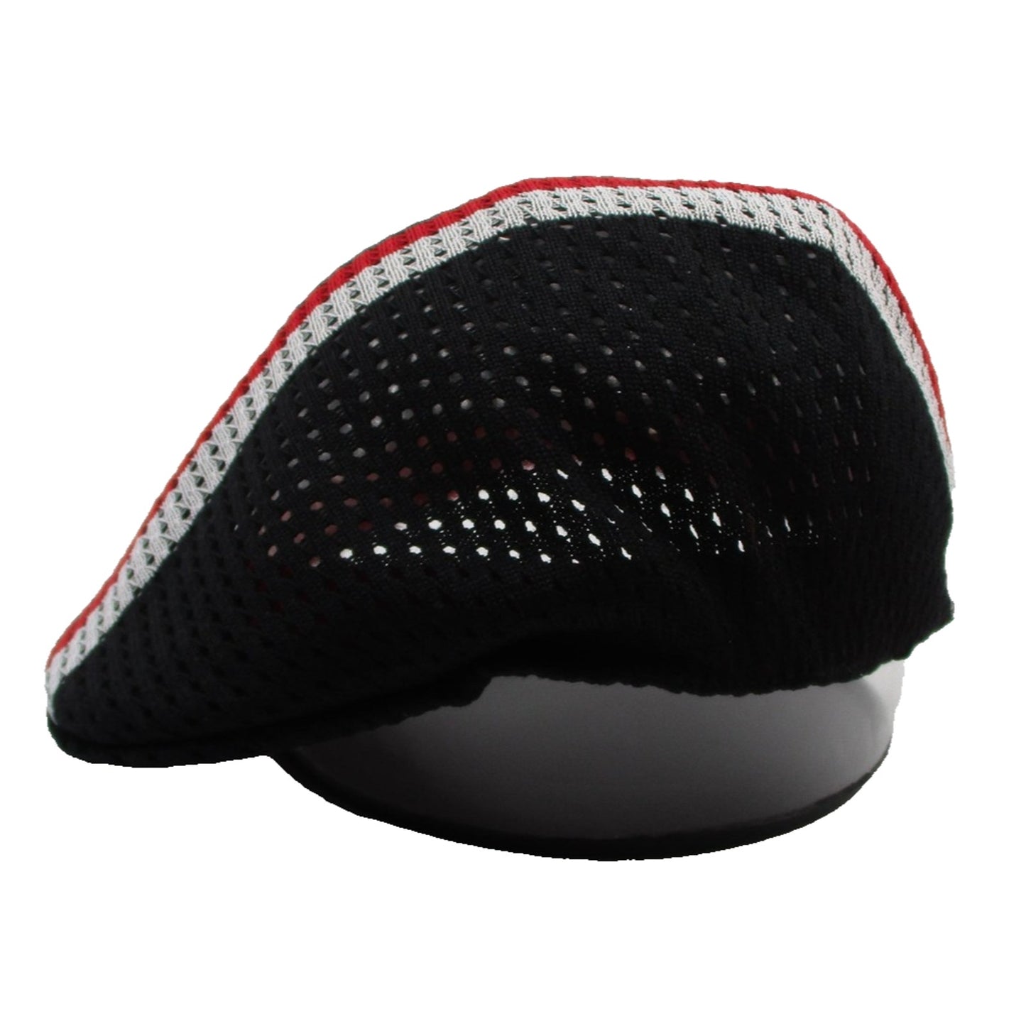Kangol Hat Cap Flat Fitted Mens Small Mesh Stripe 504 Black Red Summer Nwt