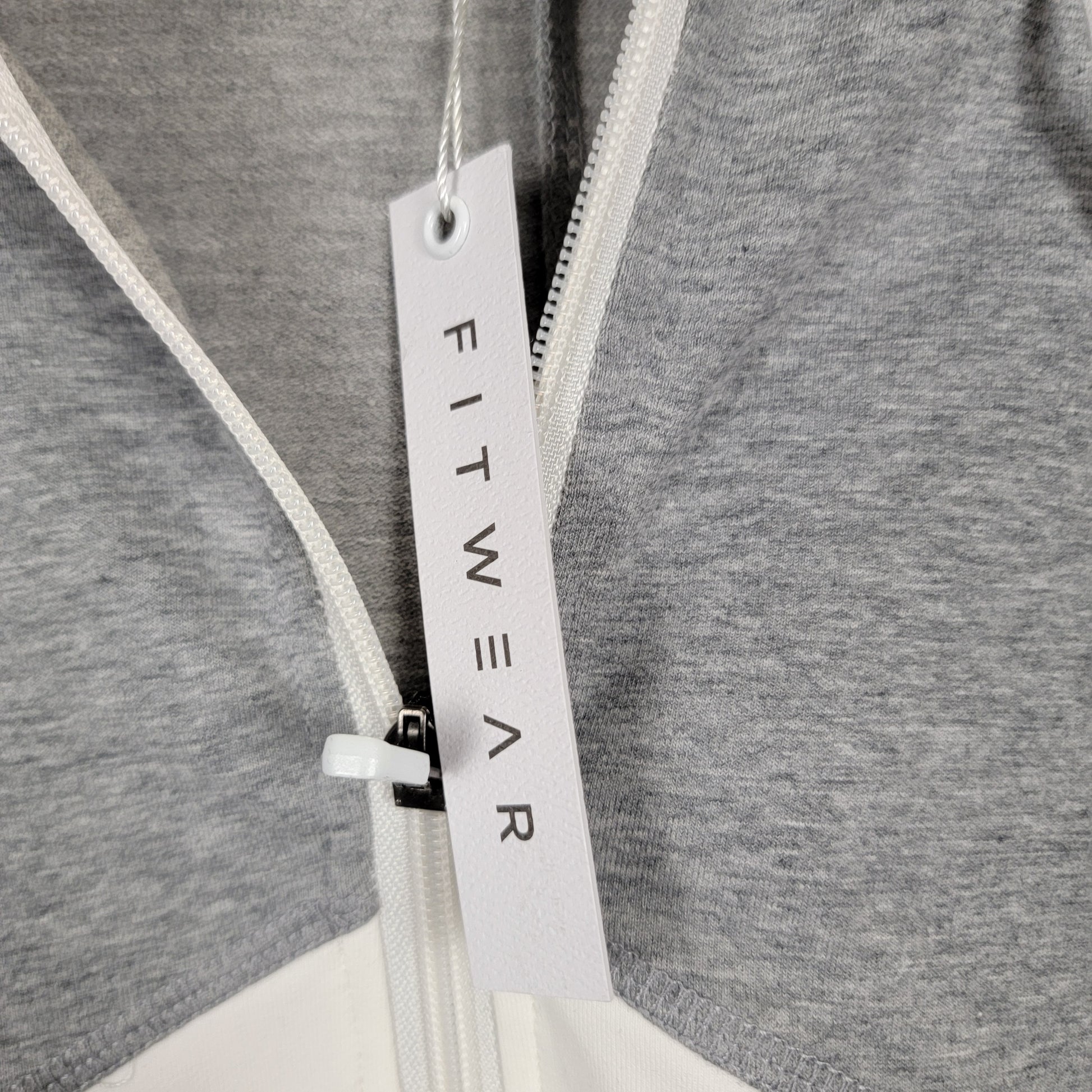 Fitwear Hoodie Jacket Womens M Full Zip Grey White Colorblock New Zealand NWT6