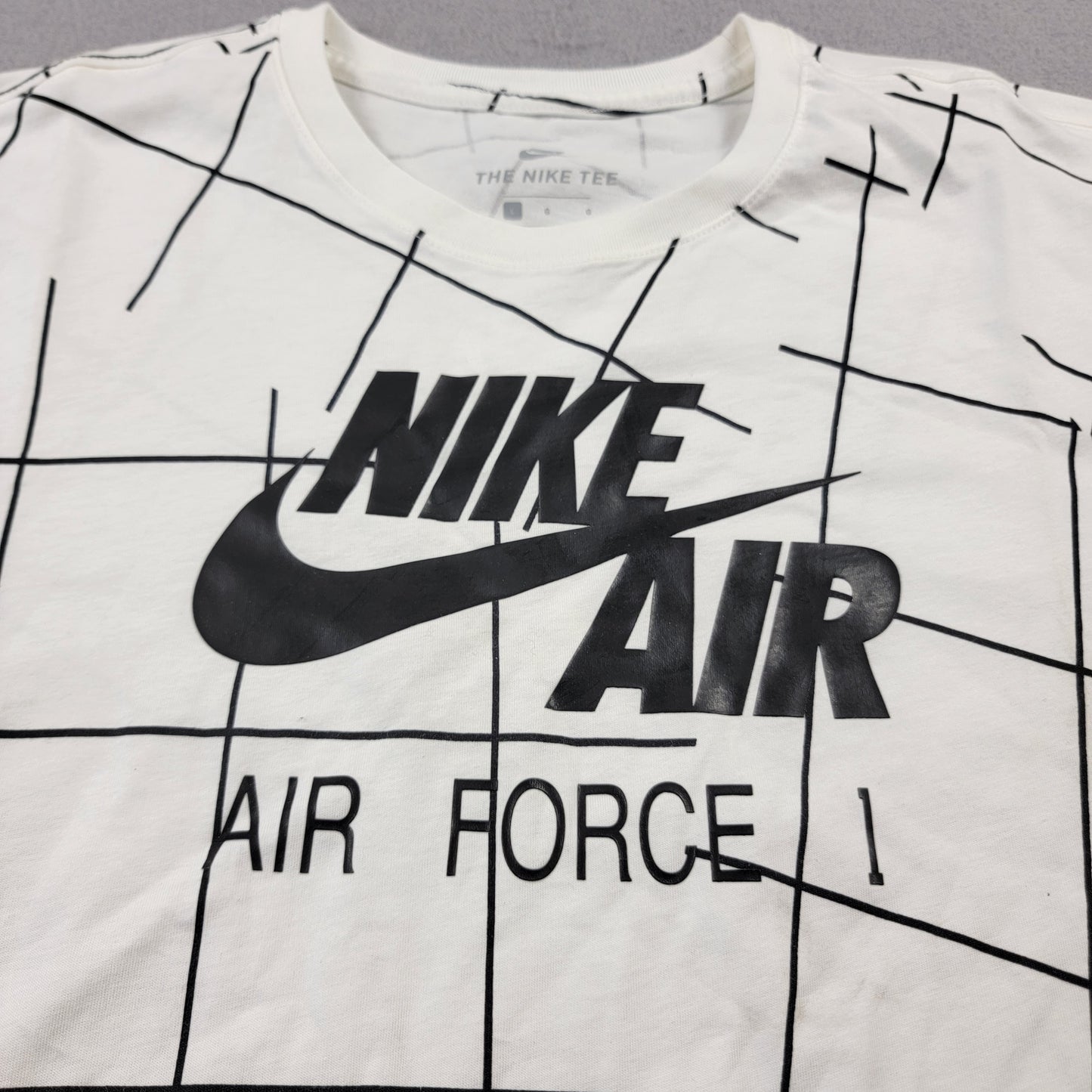 Nike Air Force 1 All-Over Print Graphic Tee Shirt Men's L White NWT 911926-1002
