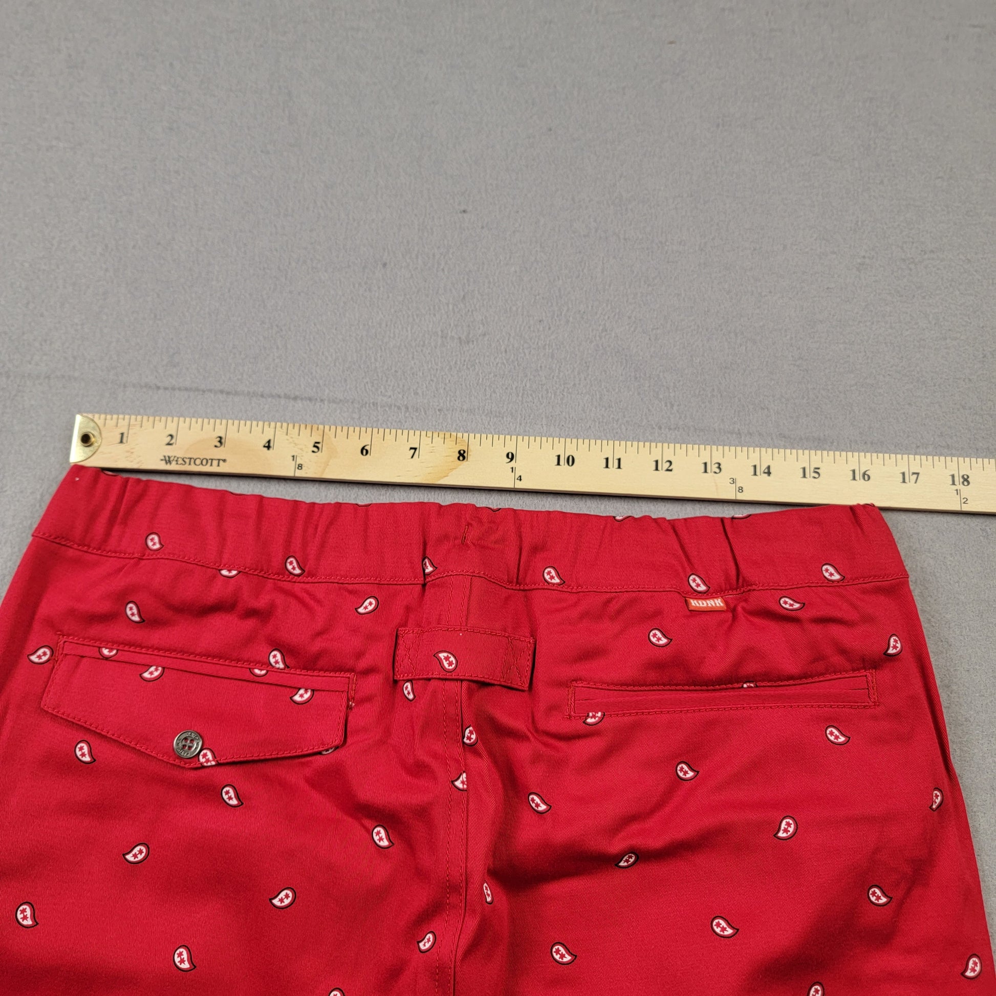 Kayden K KDNK Red Paisley Print Jogger Pants Men Medium NWOT 98% Cotton4