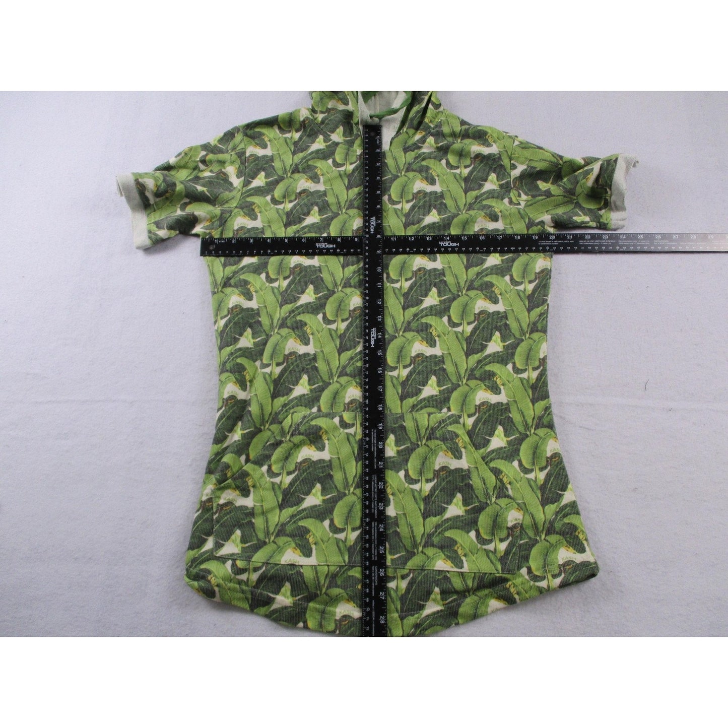 Kash Sweatsuit Set Mens Large Green Tropical Leaf Hoodie Shorts 2 Piece Usa 1674