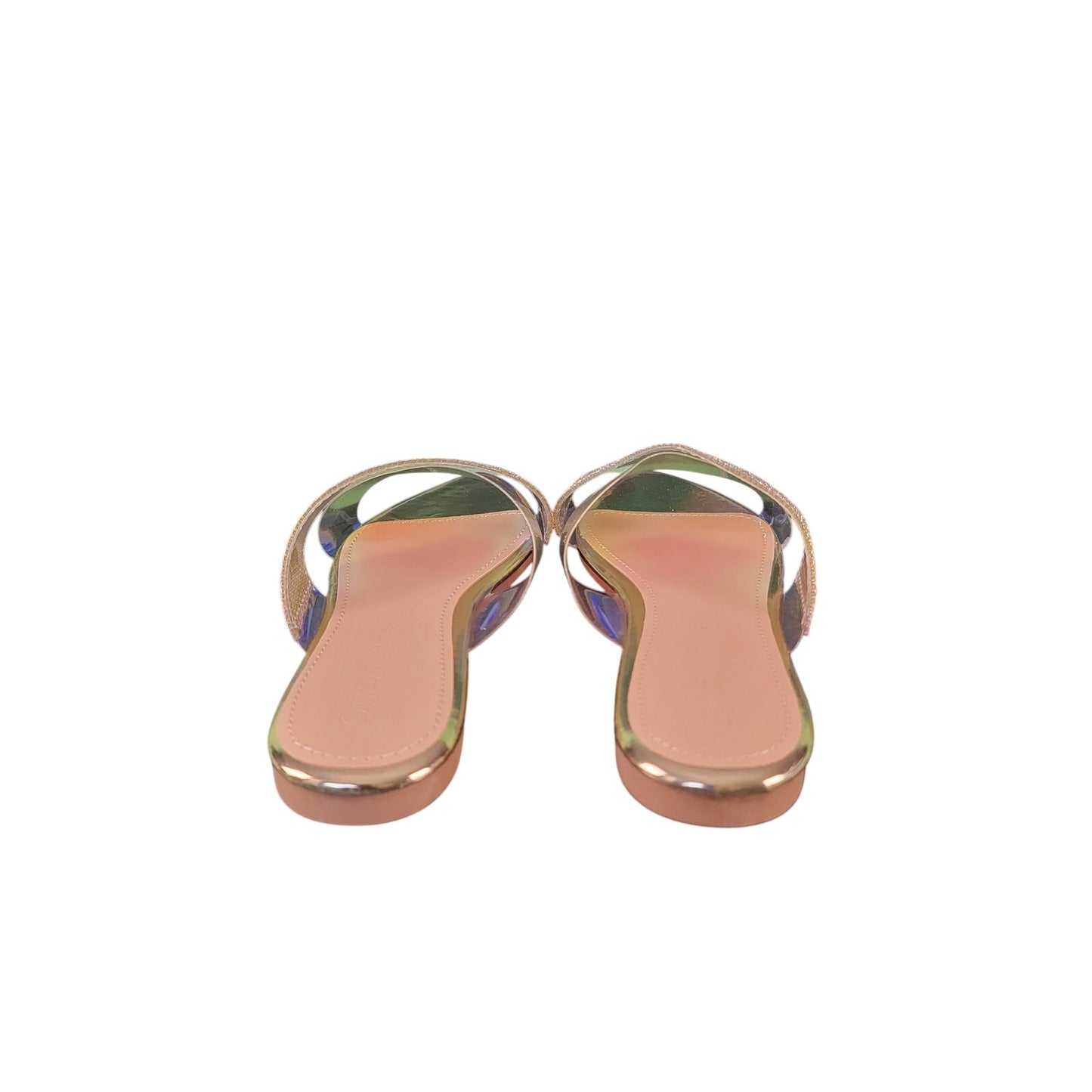 Wild Diva Carmia Women's Holographic Rhinestone Slide Sandal NWOT Sz 6.5-8