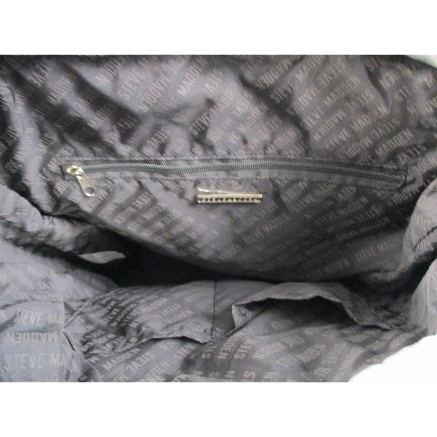 Steve Madden Backpack Womens Medium Gray Quilted Drawstring Travel Bag Pockets
