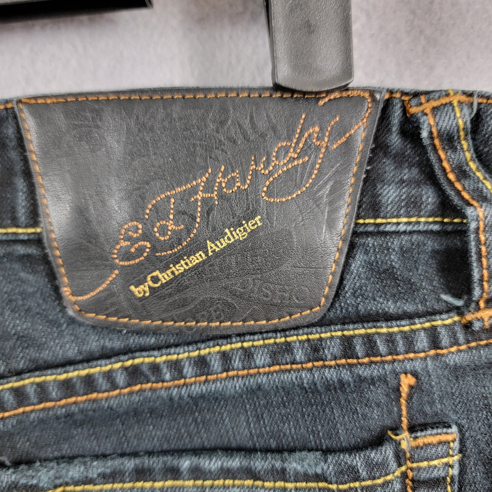 Vintage Ed Hardy Christian Audigier Skull Jeans Womens 27 Black Skinny Y2K7