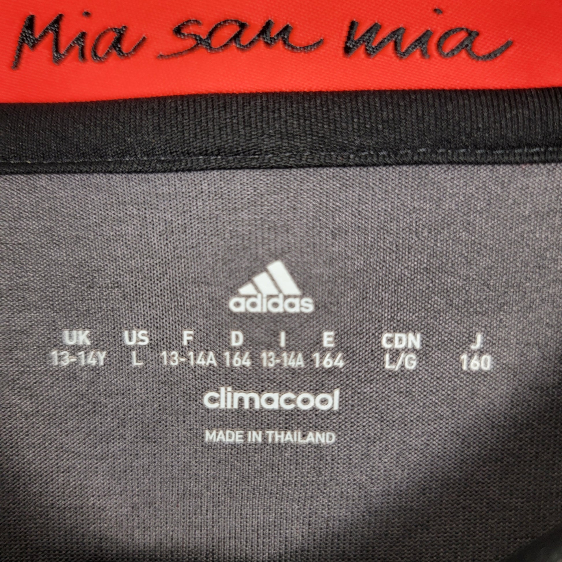 Adidas FC Bayern Munchen Jersey Youth L 13-14Y Gray Climacool Soccer Shirt #87