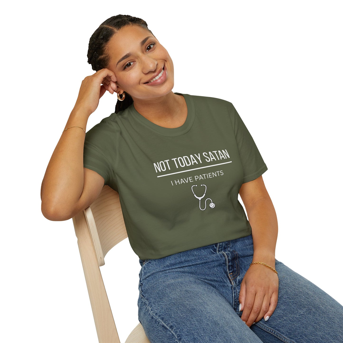 Not Today Satan I Have Patients T-Shirt — Funny Nurse Medical Tee New
