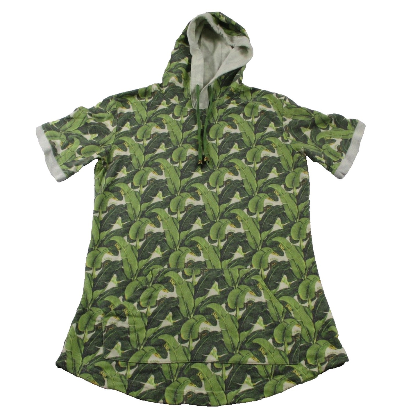 Kash Sweatsuit Set Mens Large Green Tropical Leaf Hoodie Shorts 2 Piece Usa 1674