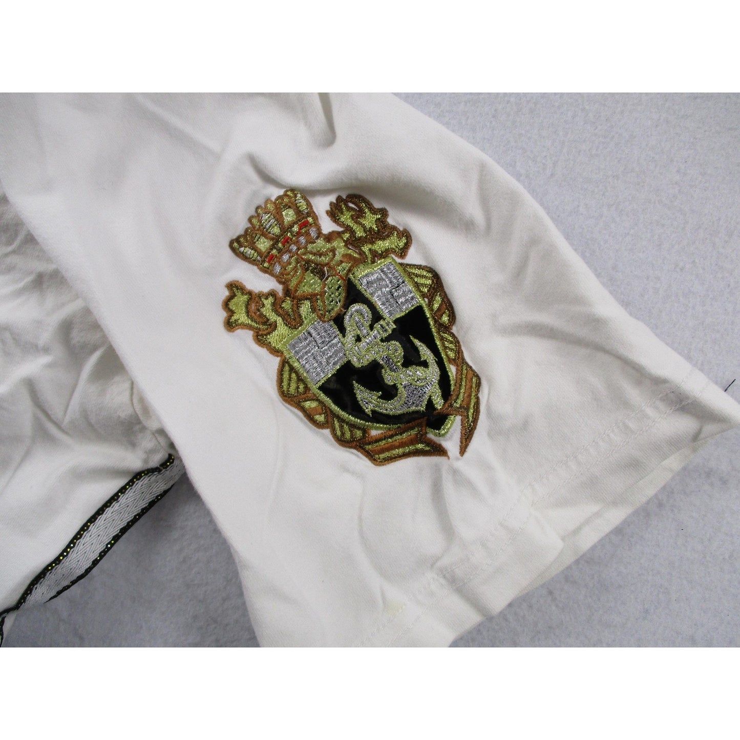 Coogi Shirt Cargo Shorts Mens 42 White Nautical Anchor Crest Graphic Set 1675