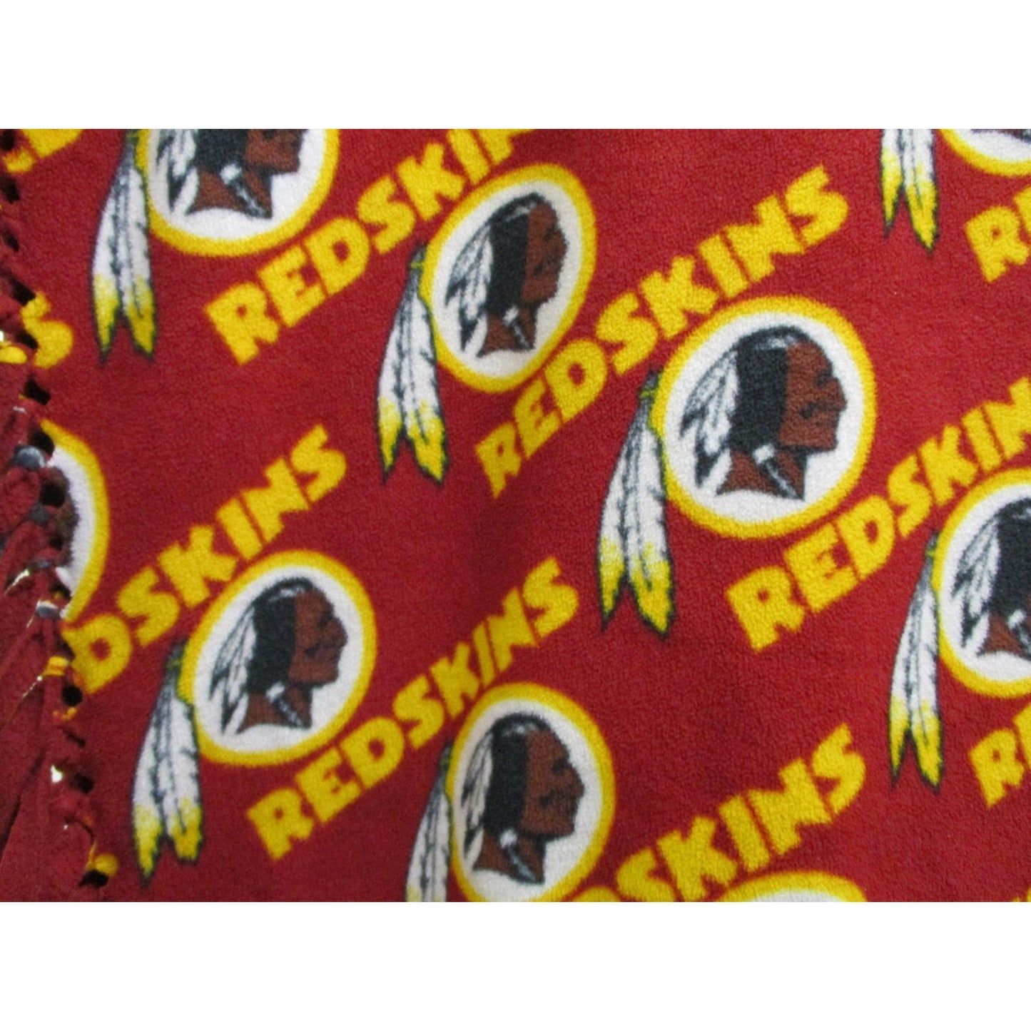 Washington Skins Blanket One Size Red Nfl Football Fleece Fringe Throw