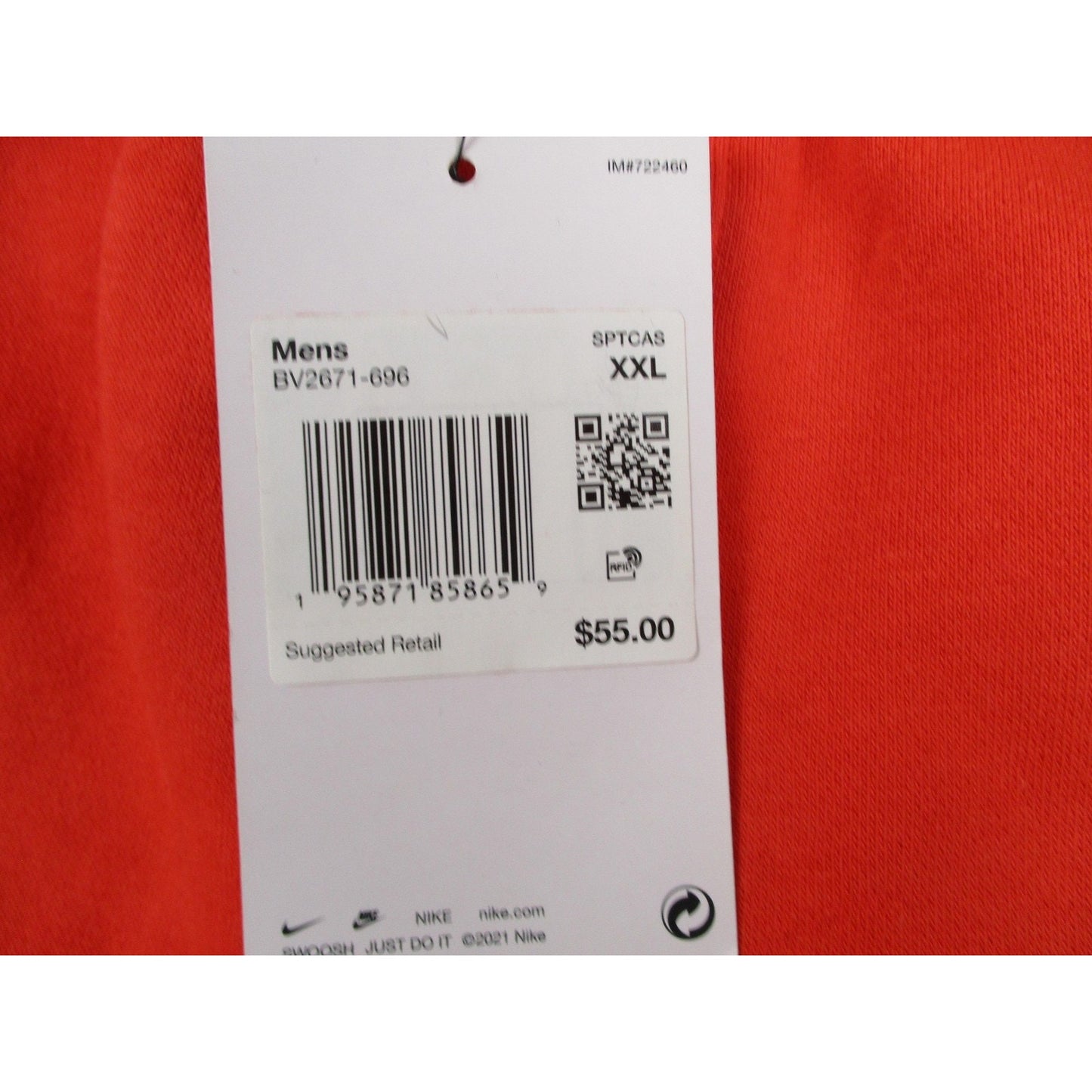 Nike Sportswear Club Fleece Pants Mens 2XL Red Joggers Sweatpants Taper Leg 1245 NWT